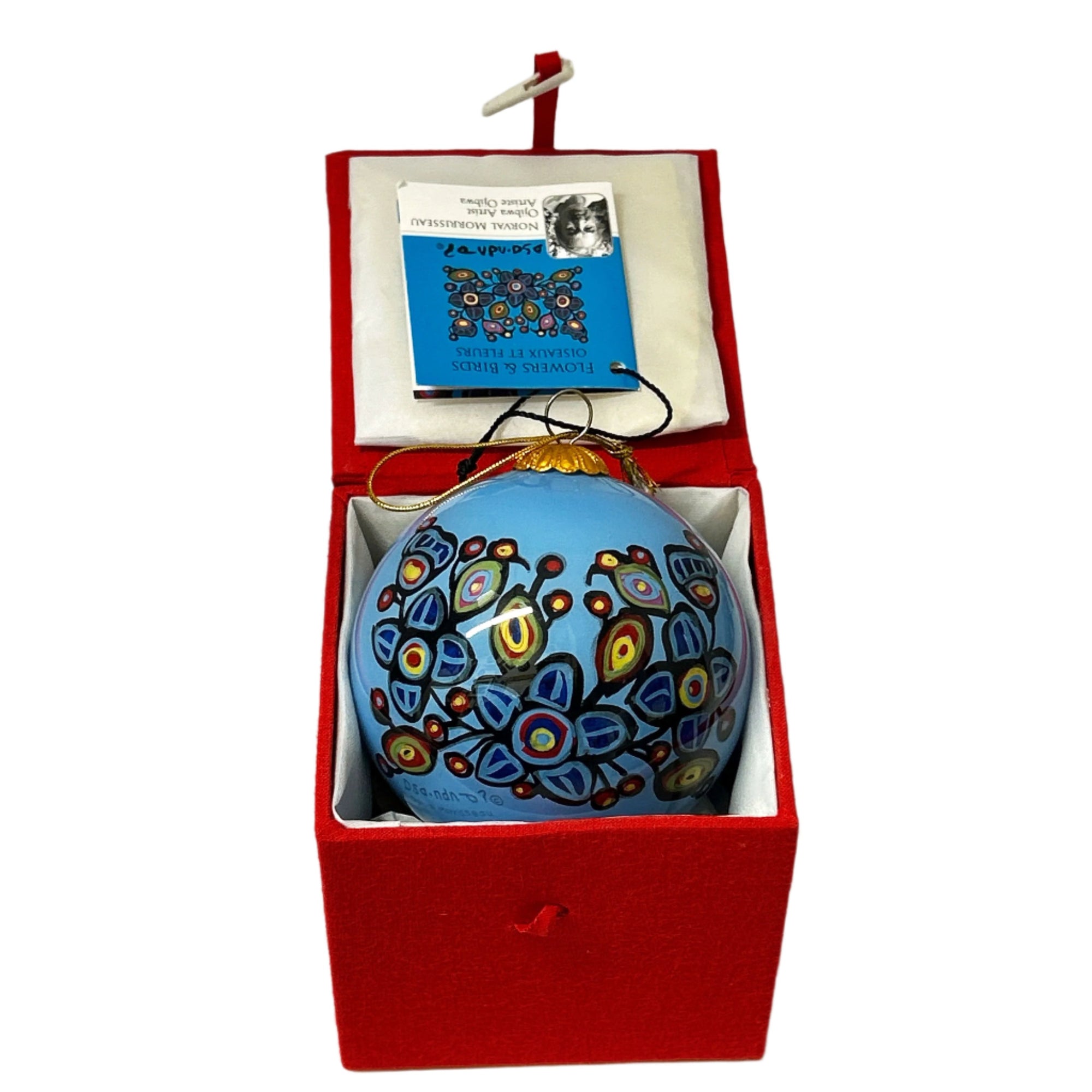 Ornament Norval Morisseau Flowers & Birds 3" Diameter -  - Ornament - House of Himwitsa Art Gallery