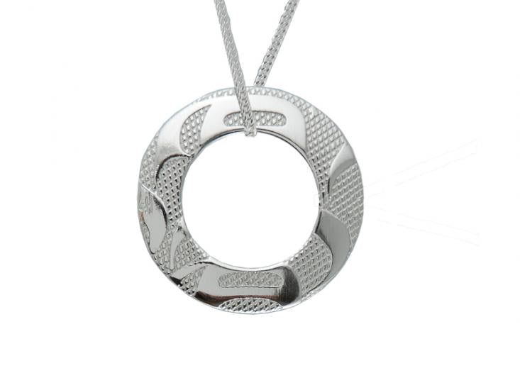 Corrine Hunt Silver Pewter Pendant with Sterling Silver Chain Equilibrium - Corrine Hunt Silver Pewter Pendant with Sterling Silver Chain Equilibrium -  - House of Himwitsa Native Art Gallery and Gifts