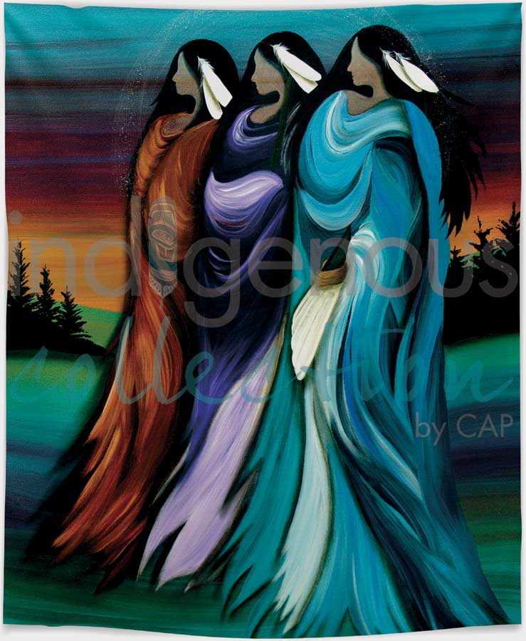 Blankets Indigenous Collection Betty Albert Three Sisters -  - Blankets - House of Himwitsa Art Gallery