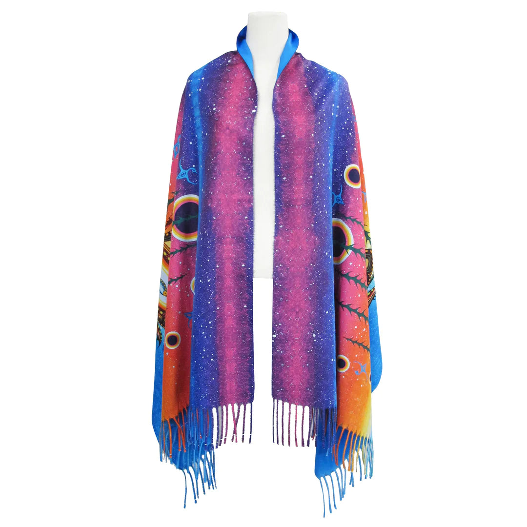 James Jacko Celebration of Creation Art Print Shawl - James Jacko Celebration of Creation Art Print Shawl -  - House of Himwitsa Native Art Gallery and Gifts