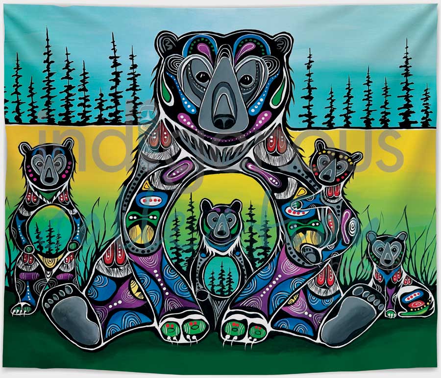 Blankets Indigenous Collection Jessica Somers Bear Medicine -  - Blankets - House of Himwitsa Art Gallery