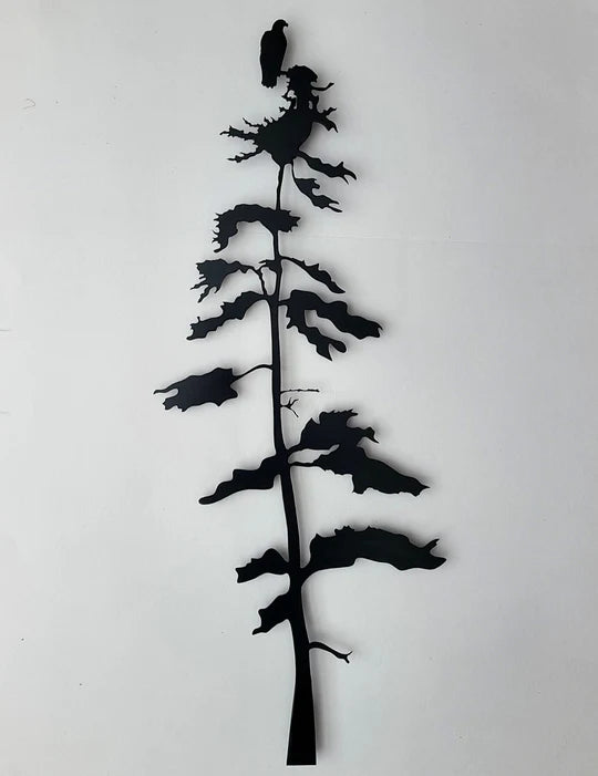J Pinder Sitka Tree With Eagle - Ruggid Coast - Rolled Steel - House of Himwitsa Art Gallery