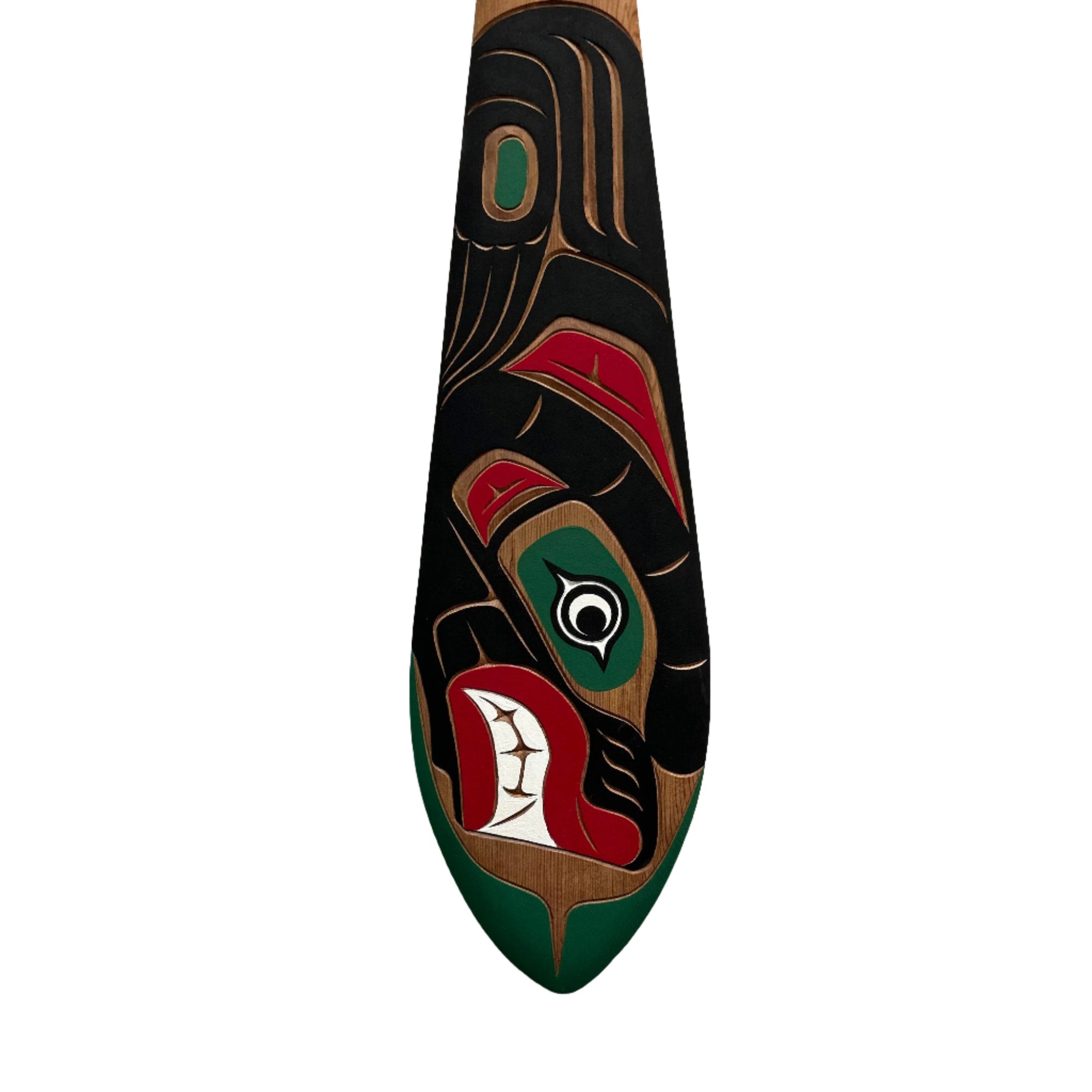 Ross Henderson Yellow Cedar Bear Paddle - Jerry Wolfman - PADDLES - House of Himwitsa Art Gallery