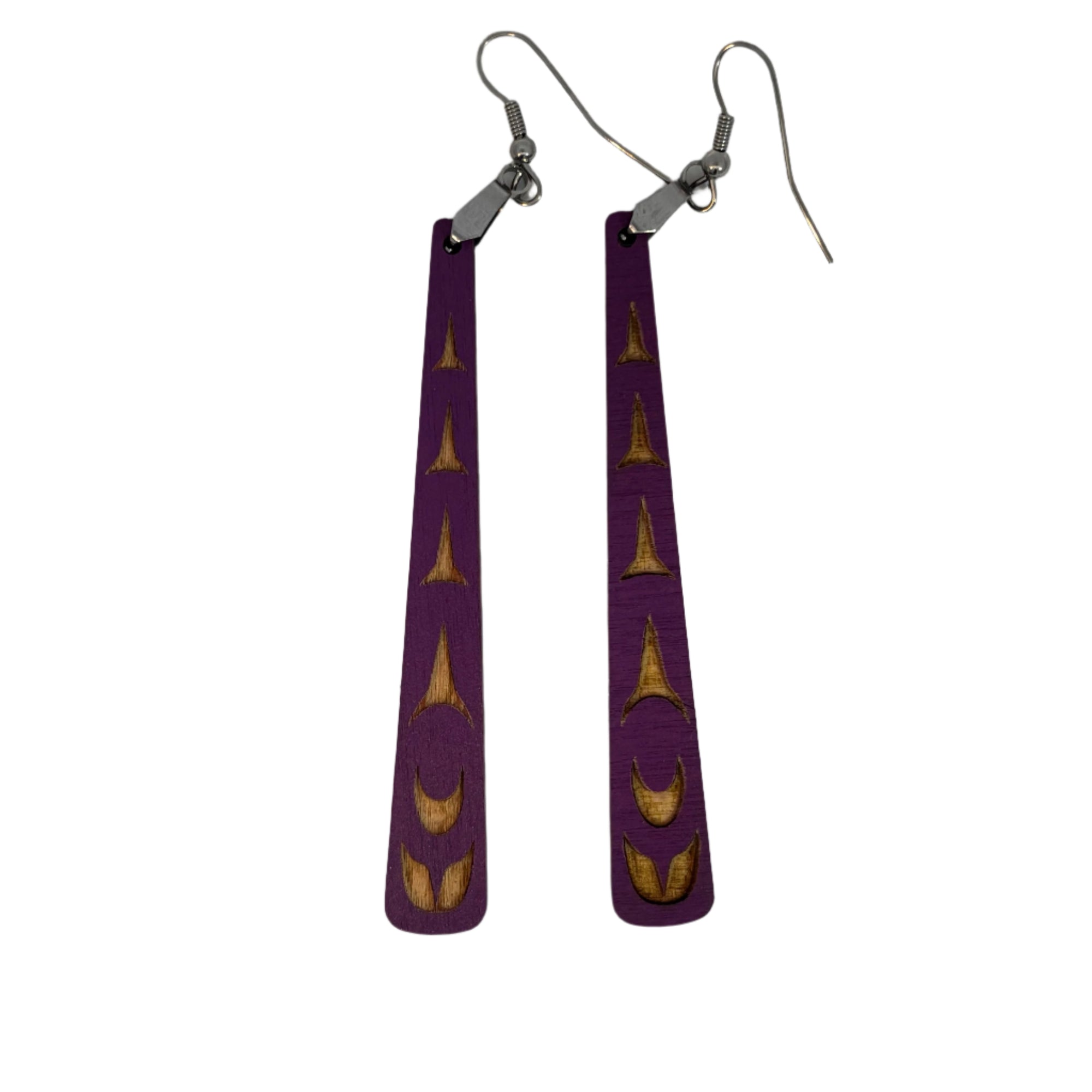 Raven Wolden Paddle Earrings -  - Earrings - House of Himwitsa Art Gallery