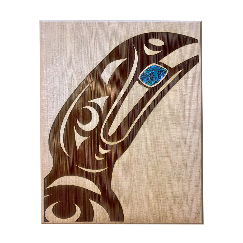 Shain Jackson Cedar Raven Plaque - House of Himwitsa Native Art Gallery and Gifts
