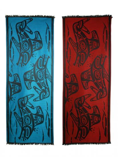 Shawls Silk and Wool Orca Whale Corrine Hunt -  - SHAWL - House of Himwitsa Art Gallery