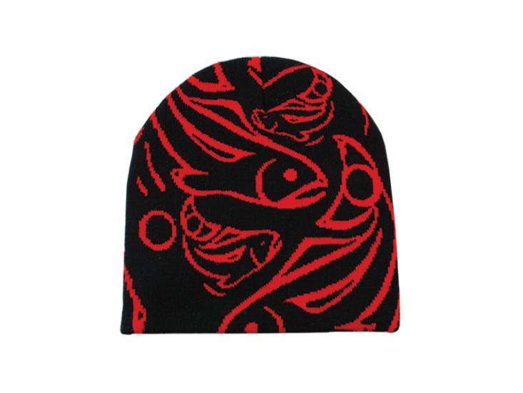 Toque Connie Dickens Salmon (Red) - Toque Connie Dickens Salmon (Red) -  - House of Himwitsa Native Art Gallery and Gifts
