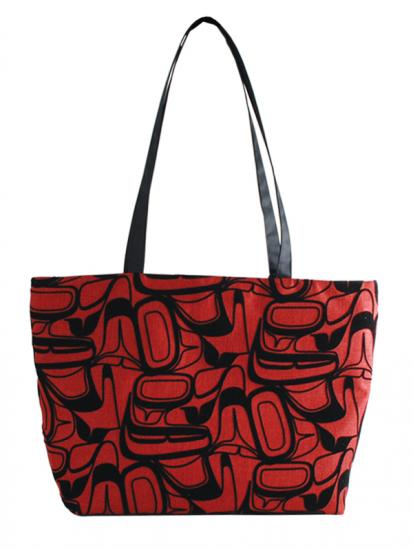 Flock Zip Tote Kelly Robinson Eagle (red) - Flock Zip Tote Kelly Robinson Eagle (red) -  - House of Himwitsa Native Art Gallery and Gifts