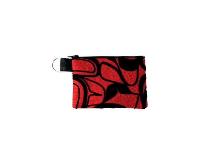 Flock Coin Purse Kelly Robinson Eagle (red) - Flock Coin Purse Kelly Robinson Eagle (red) -  - House of Himwitsa Native Art Gallery and Gifts