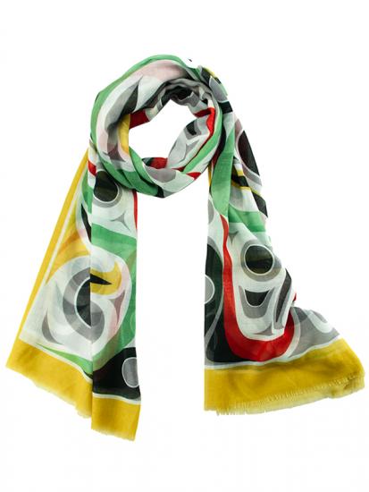 Shawls Poly Woven Jim Charlie Salmon -  - SHAWL - House of Himwitsa Art Gallery