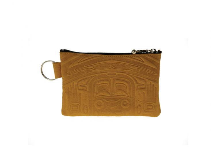 Embossed Coin Purse Bear Box Design (Tan Deerskin) - Embossed Coin Purse Bear Box Design (Tan Deerskin) -  - House of Himwitsa Native Art Gallery and Gifts
