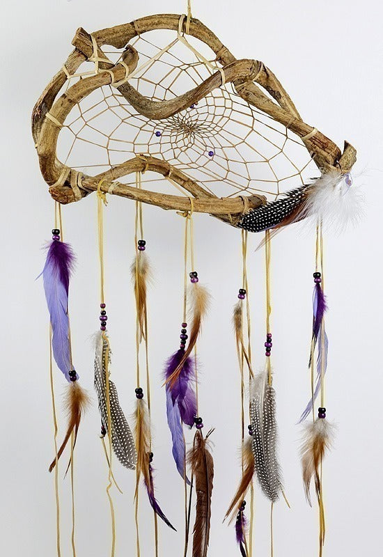 12" The Wanderer Dream Catcher with purple feathers