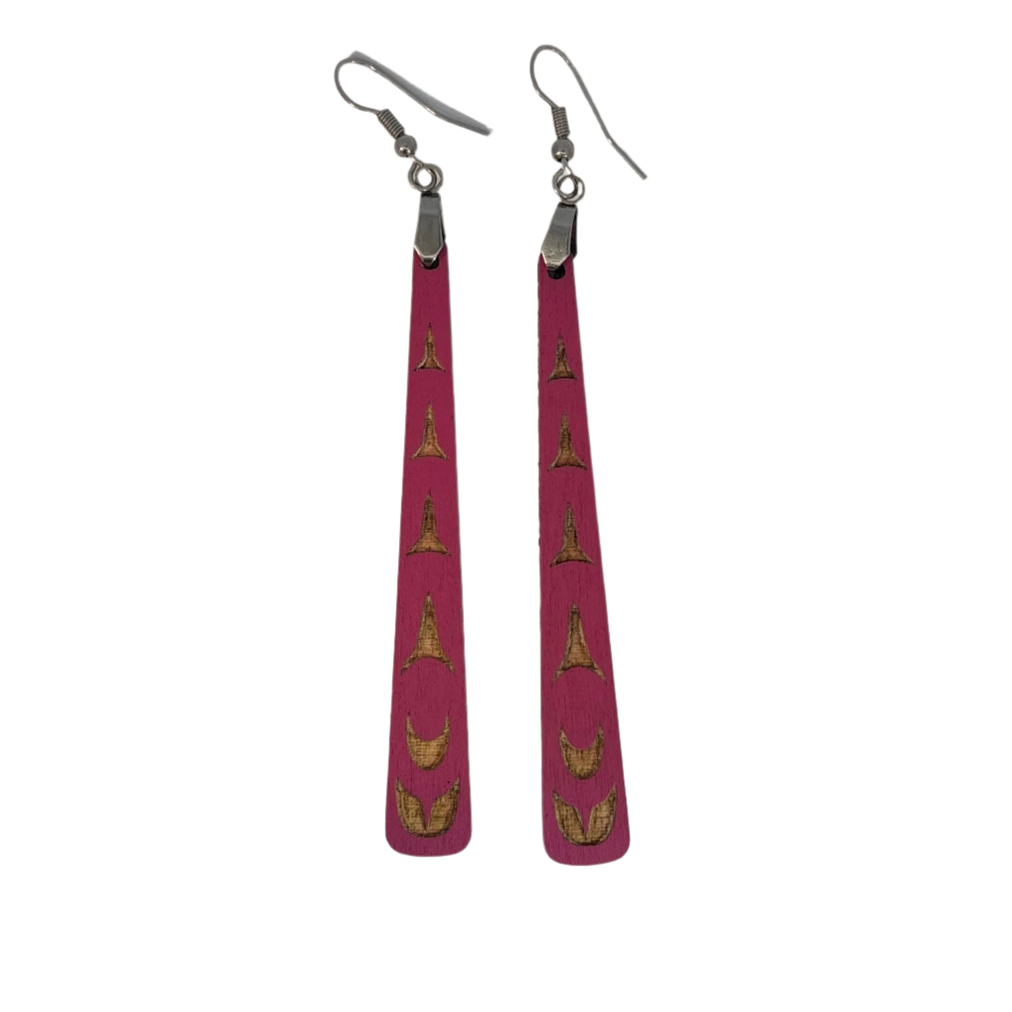 Raven Wolden Paddle Earrings -  - Earrings - House of Himwitsa Art Gallery