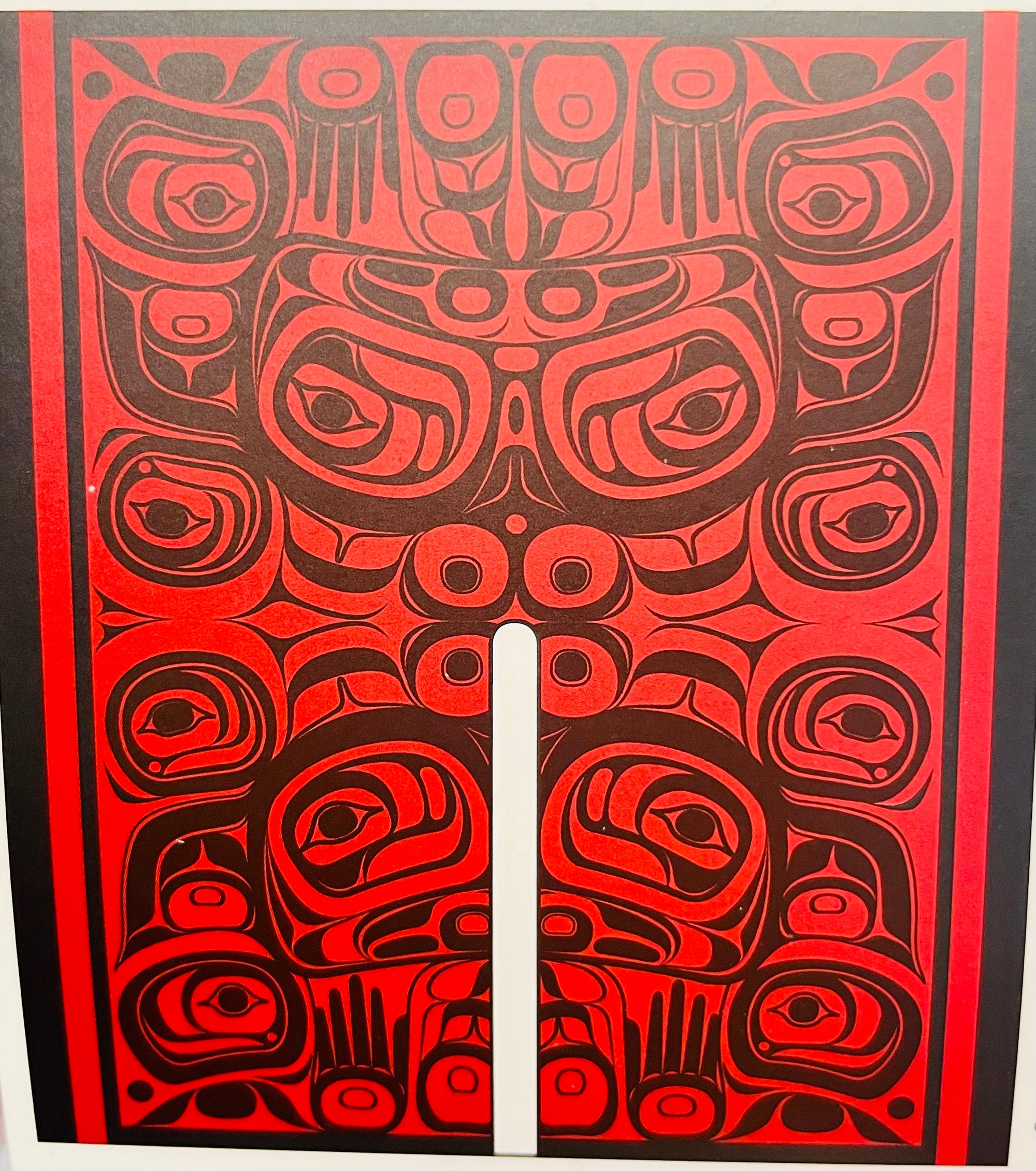 Wrap Shawl Spirit Of Nuxalk - Red and black - WS CMNK R - House of Himwitsa Native Art Gallery and Gifts