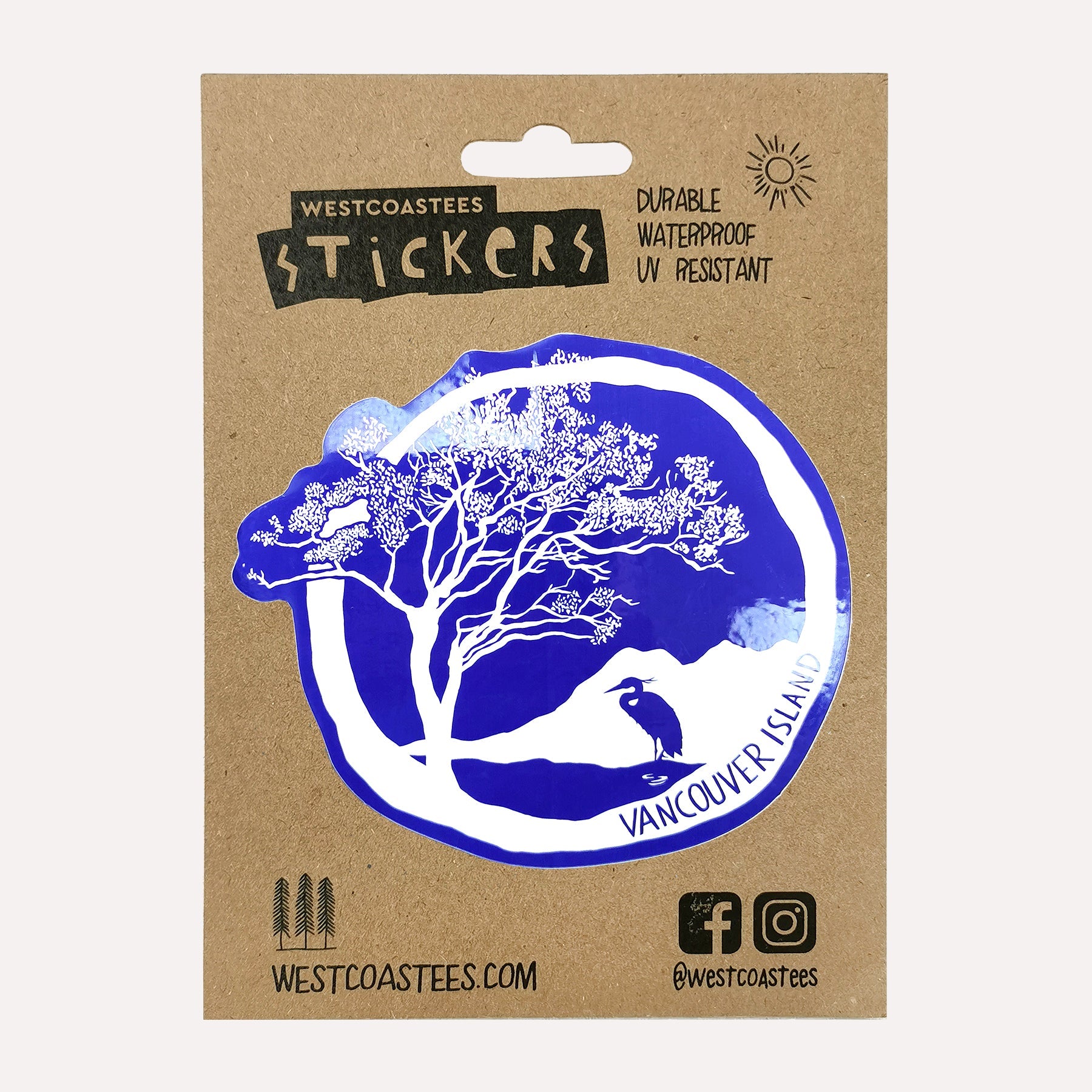 Westcoastees Arbutus Heron Sticker - Westcoastees Arbutus Heron Sticker -  - House of Himwitsa Native Art Gallery and Gifts