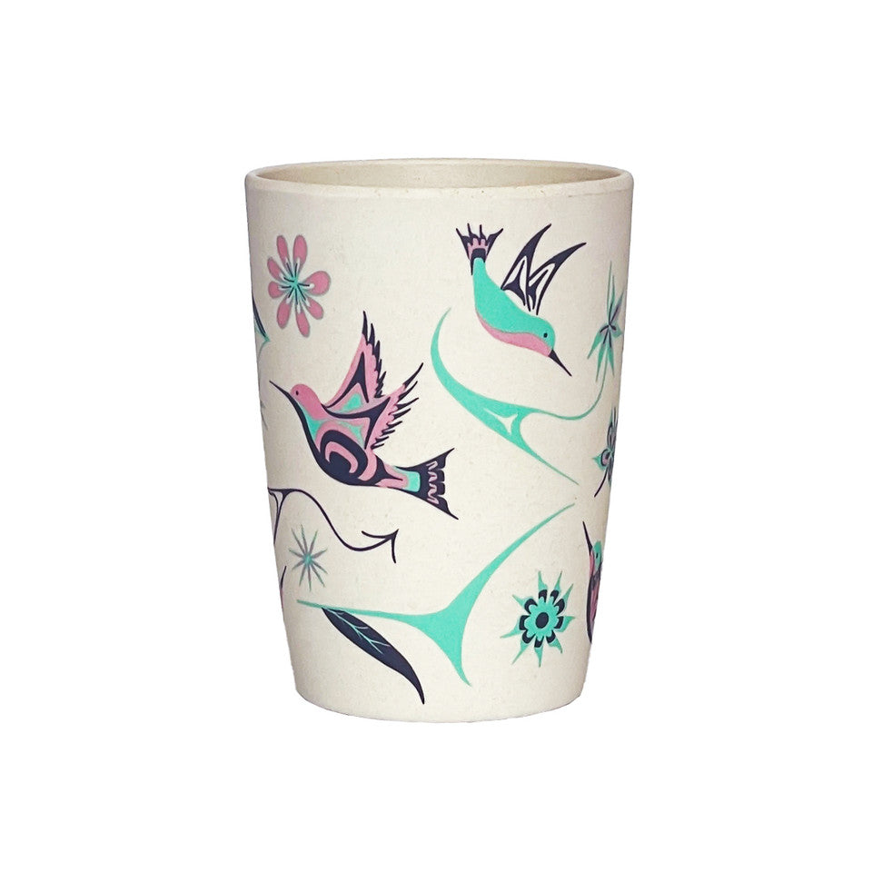 BAMBOO CUPS - Hummingbird - BFMLH - House of Himwitsa Native Art Gallery and Gifts