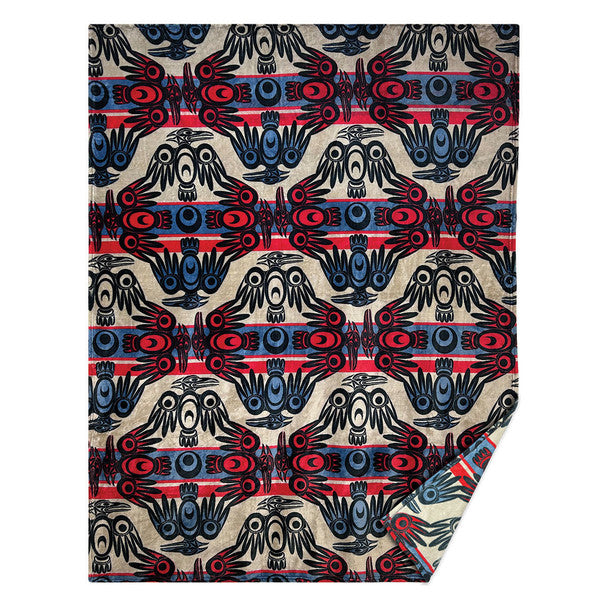 Fleece Blanket Simone Diamond Raven -  - Blankets - House of Himwitsa Art Gallery