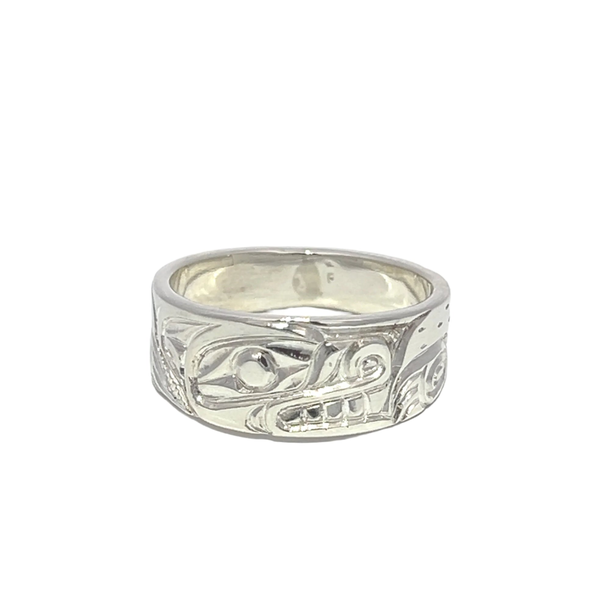 Ron Jackson Bear 3/8" Silver Tapered Band Rings - Ron Jackson - Jewellery - House of Himwitsa Art Gallery
