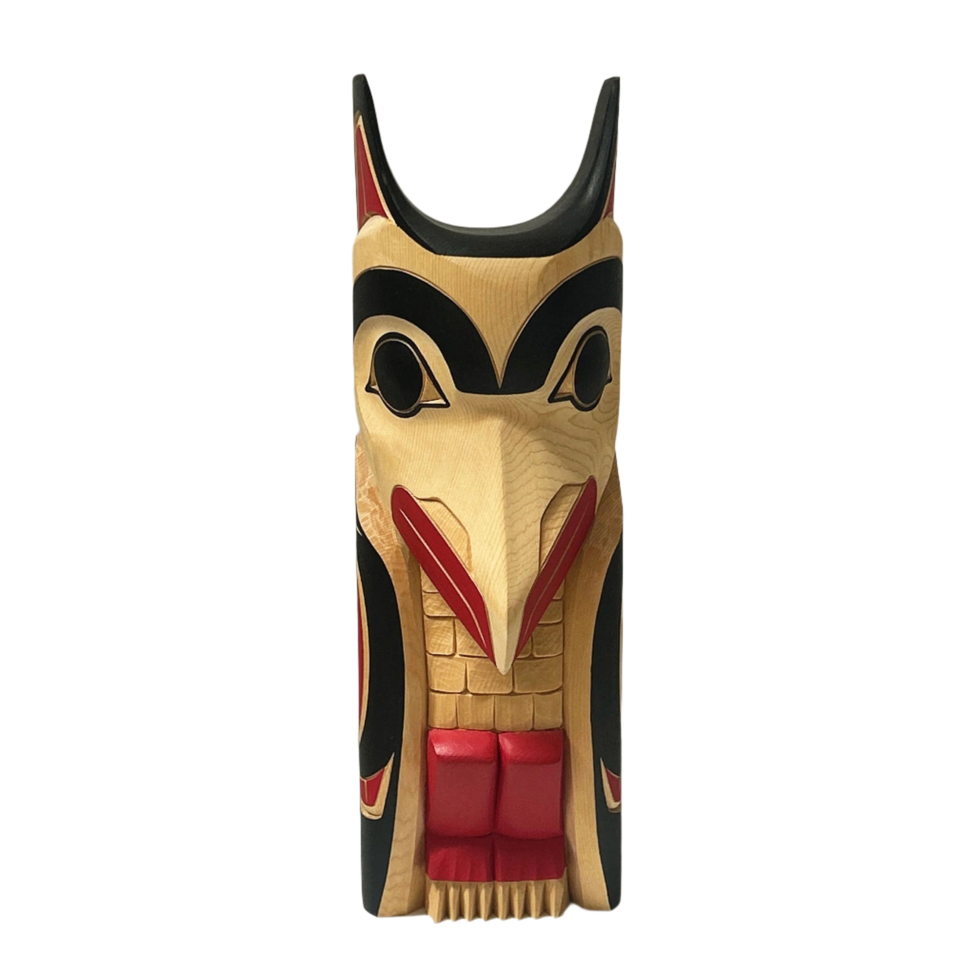 Cecilia Adams 12" Totem Raven -  - Totems - House of Himwitsa Art Gallery