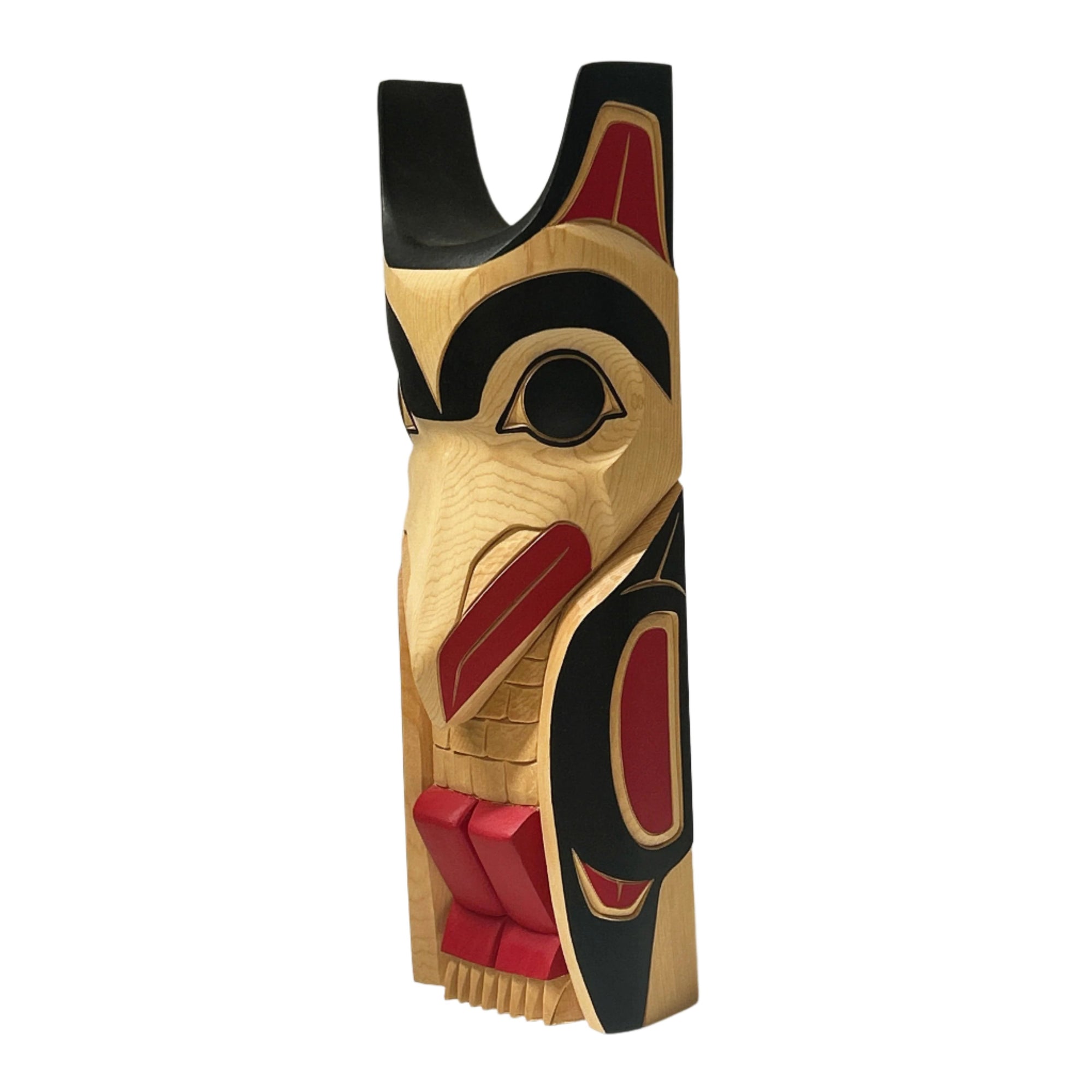 Cecilia Adams 12" Totem Raven -  - Totems - House of Himwitsa Art Gallery