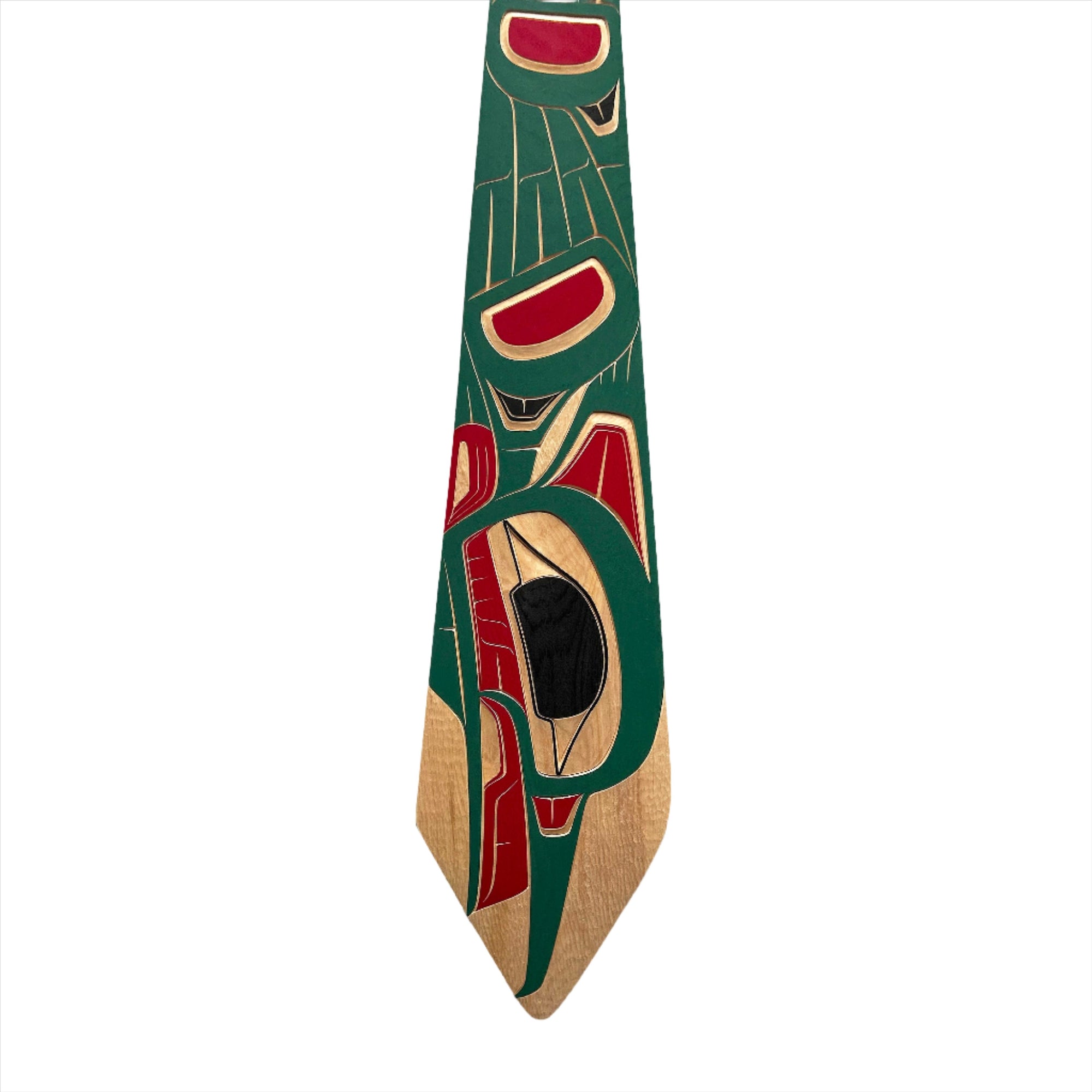 CECILA ADAMS KINGFISHER WITH SALMON PADDLE - House Of Himwitsa - PADDLES - House of Himwitsa Art Gallery