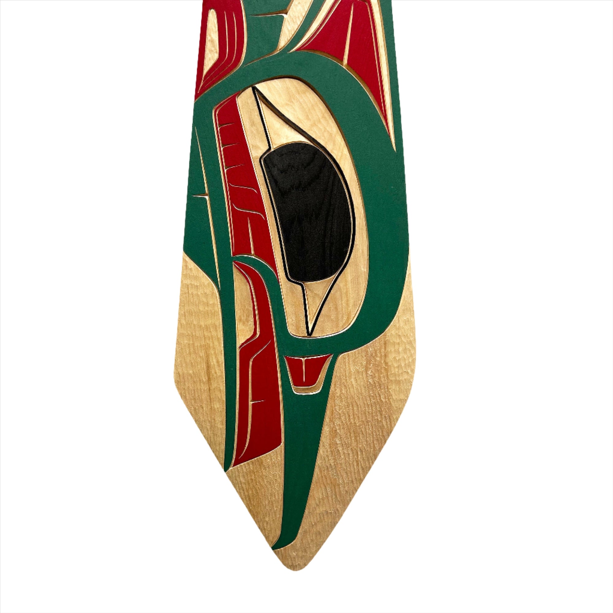 CECILA ADAMS KINGFISHER WITH SALMON PADDLE - House Of Himwitsa - PADDLES - House of Himwitsa Art Gallery