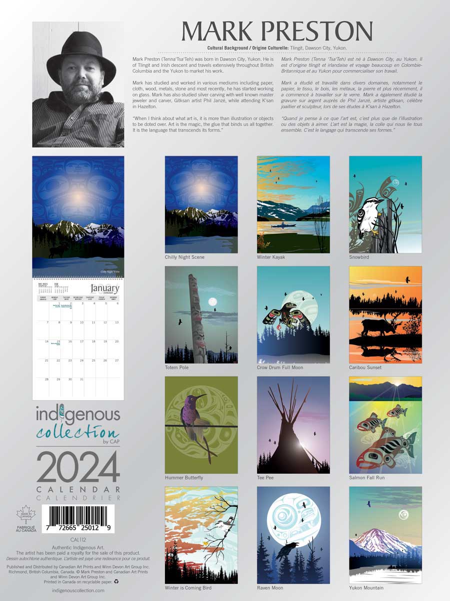 Calendar Mark Preston 2024 - Calendar Mark Preston 2024 -  - House of Himwitsa Native Art Gallery and Gifts