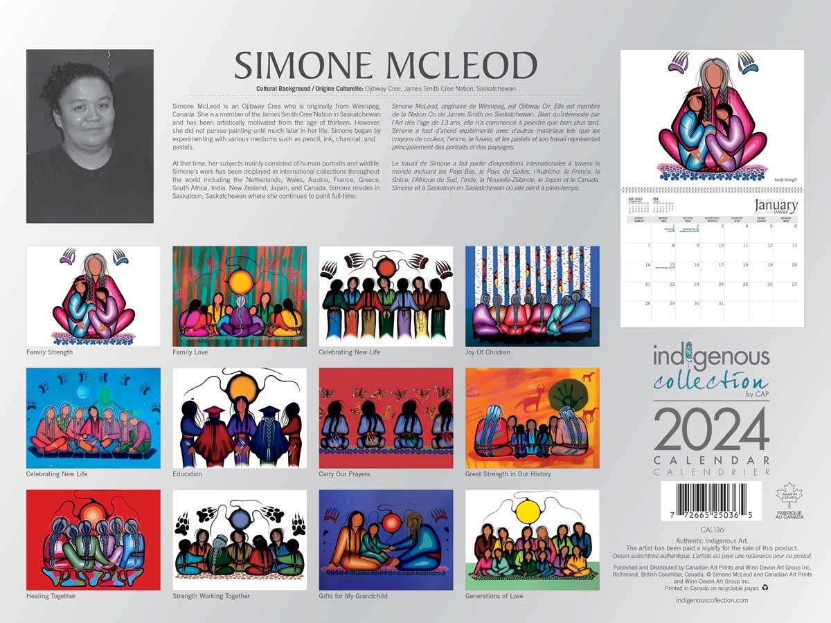Calendar Simone McLeod 2024 - Calendar Simone McLeod 2024 -  - House of Himwitsa Native Art Gallery and Gifts