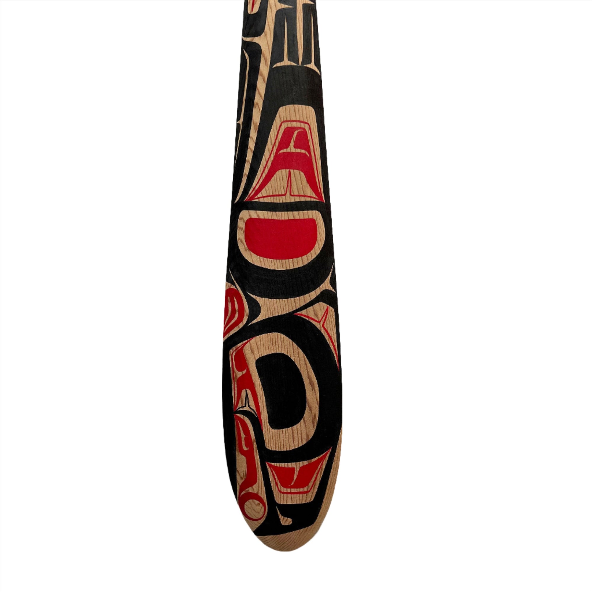 CECILIA ADAMS RAVEN RED CEDAR PADDLE 3 FEET - Cecilia Adams - PADDLES - House of Himwitsa Art Gallery