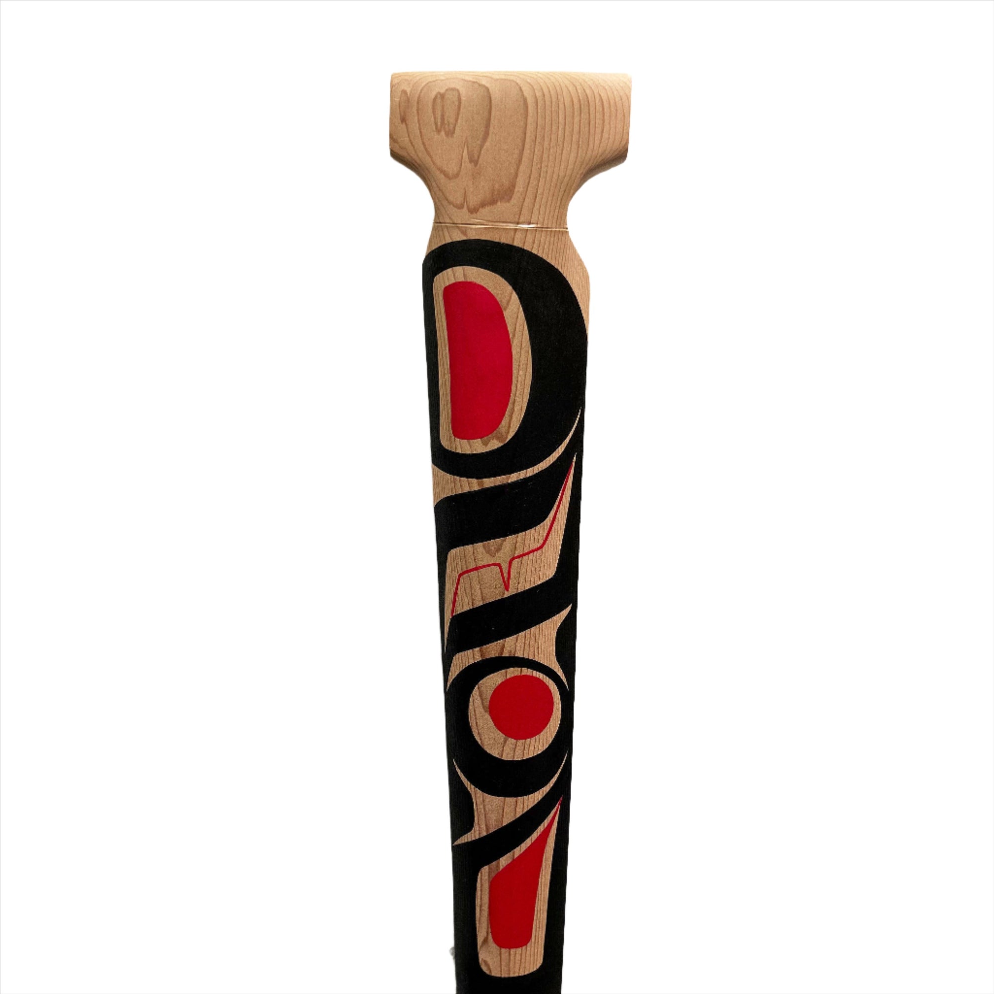 CECILIA ADAMS SALMON RED CEDAR PADDLE 3 FEET - Cecilia Adams - PADDLES - House of Himwitsa Art Gallery