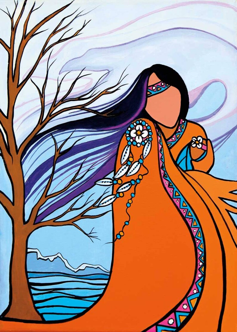 *Art Card Pam Cailloux Winter Protector - *Art Card Pam Cailloux Winter Protector -  - House of Himwitsa Native Art Gallery and Gifts