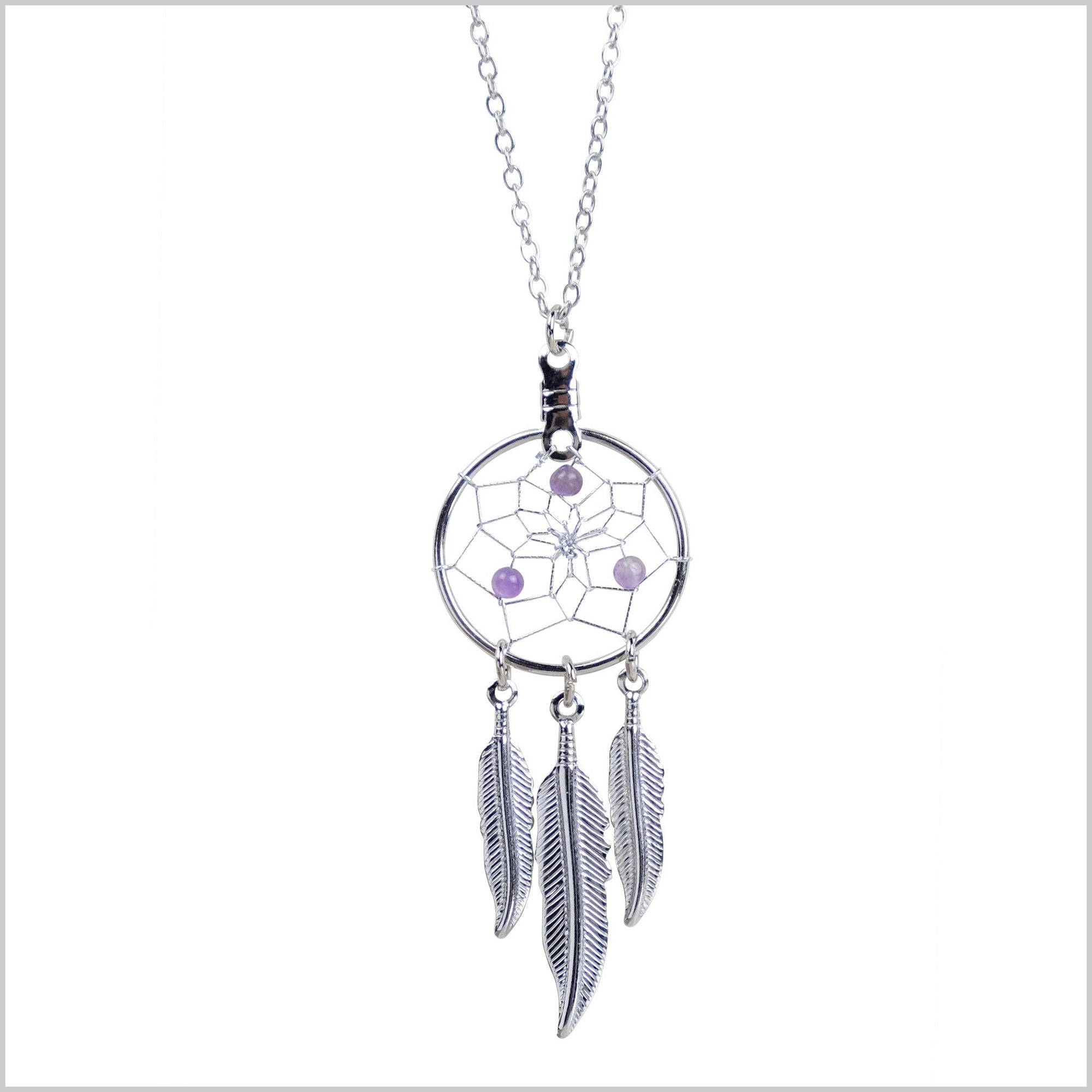 Dream Catcher Pendant Birthstone February-Amethyst Jewellery - Dream Catcher Pendant Birthstone February-Amethyst Jewellery -  - House of Himwitsa Native Art Gallery and Gifts