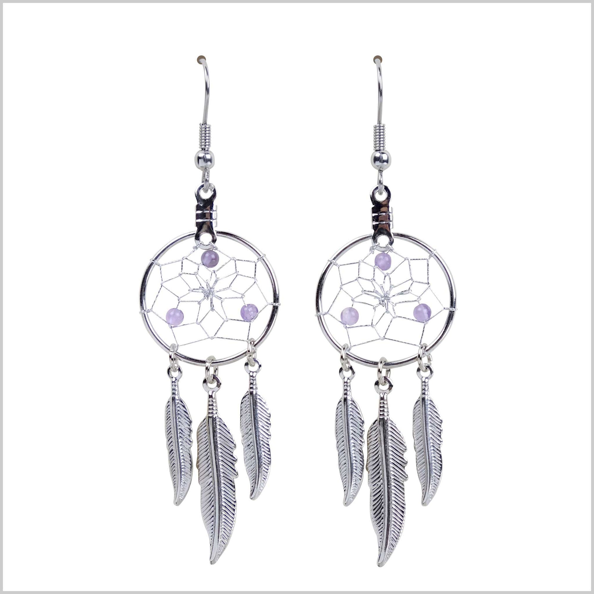 Earrings Birthstone "February-Amethyst" Dream Catcher Jewellery