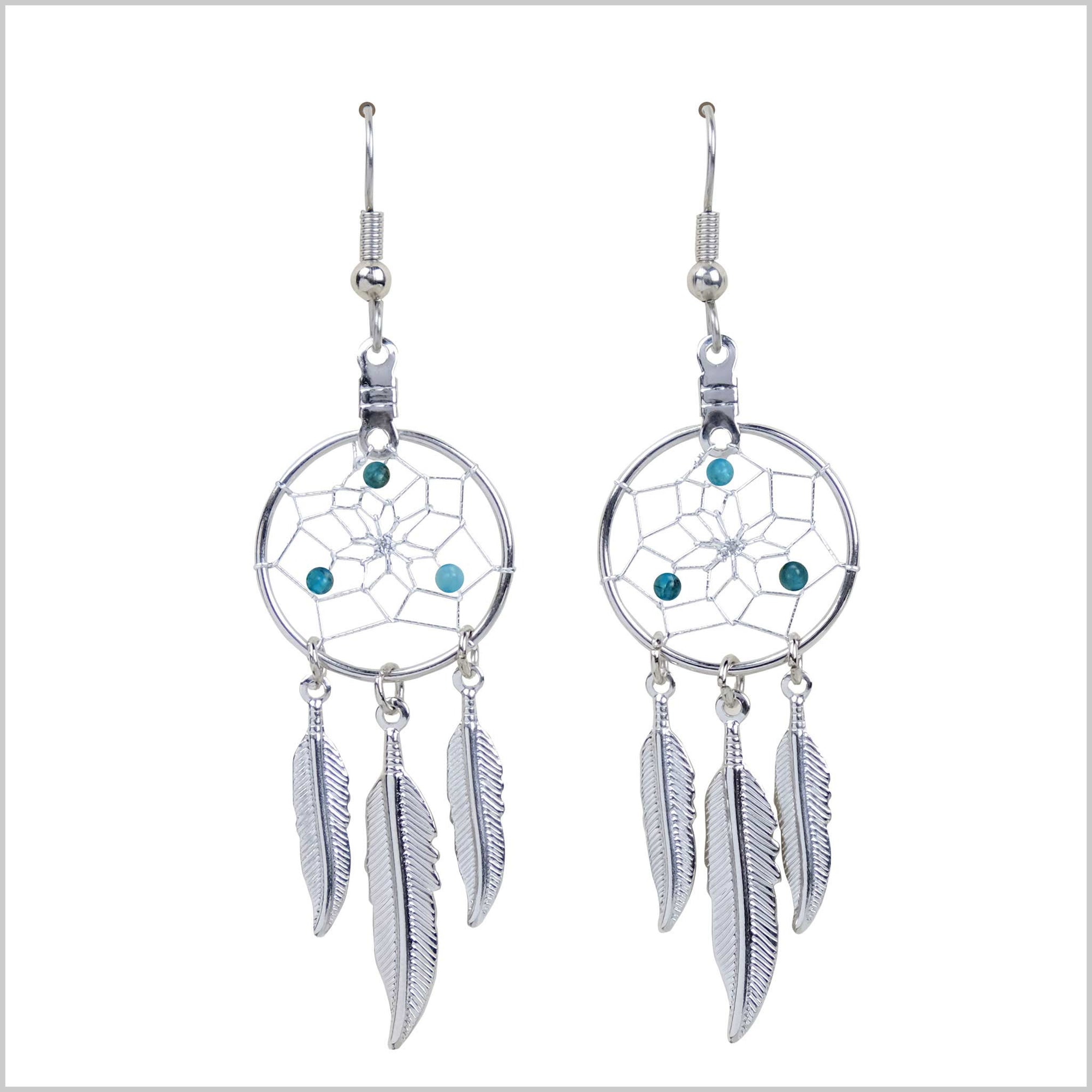 Earrings Dream Catcher  Birthstone March-Aqua Marine Jewellery - Earrings Dream Catcher  Birthstone March-Aqua Marine Jewellery -  - House of Himwitsa Native Art Gallery and Gifts