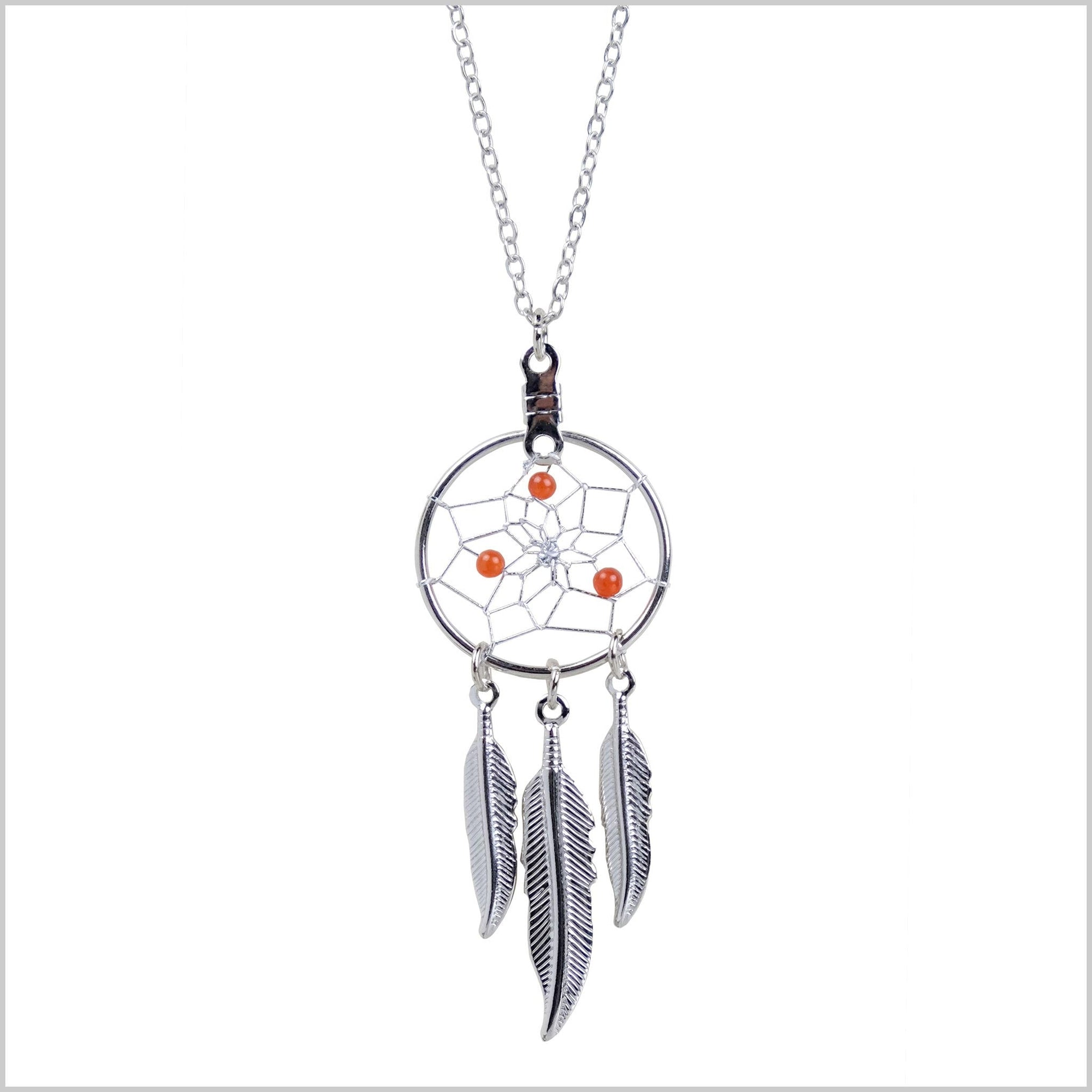 Dream Catcher Pendant Birthstone "Carnelian" Jewellery -  - Silver Pendant - House of Himwitsa Art Gallery