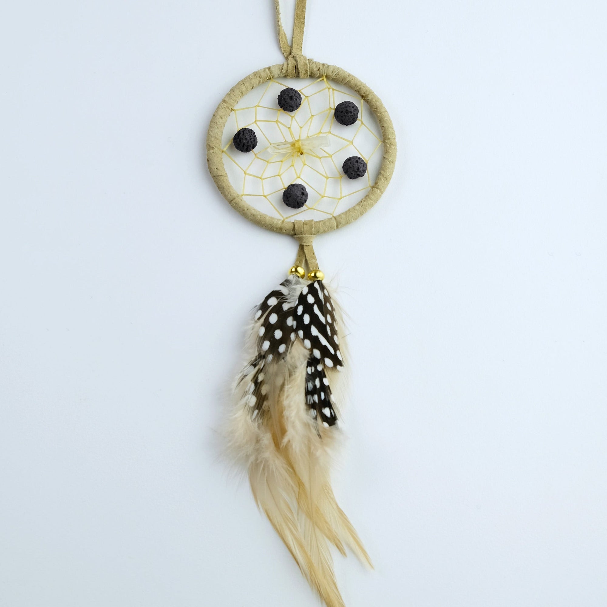 2.5" / 3" Aromatic Dream Catchers detailed with semi-precious Lava Stone Beads Assorted Colours