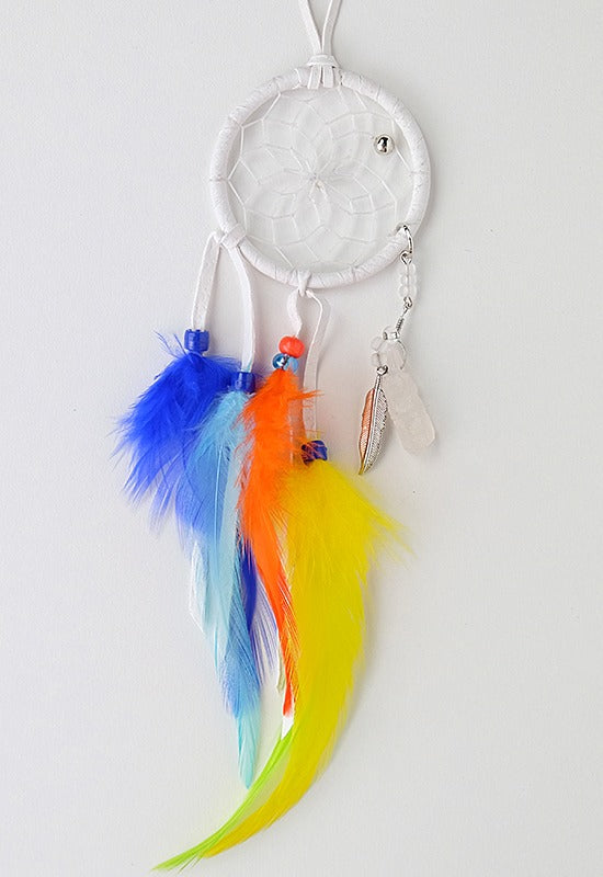 2" Magical Dream Catchers detailed with Quartz Crystal Assorted Colours - Monague Native Crafts - Dream Catcher - House of Himwitsa Art Gallery