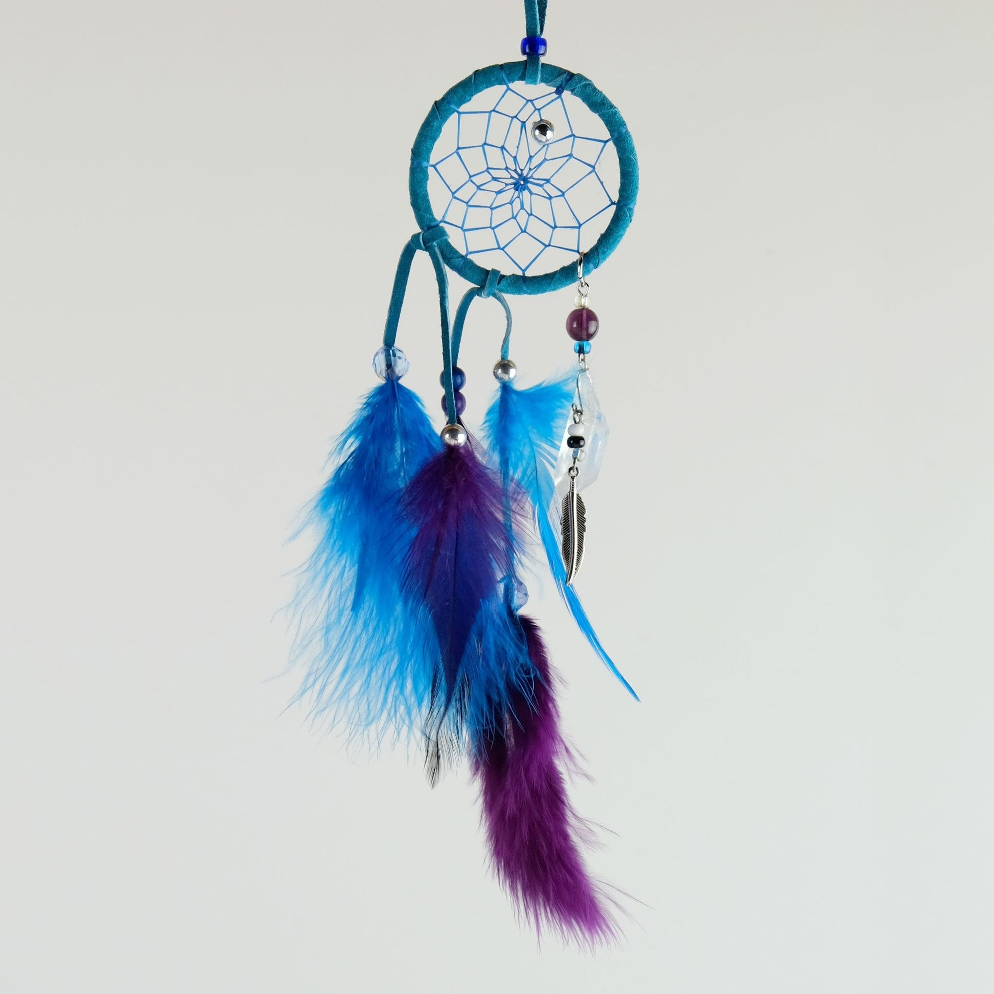 2" Magical Dream Catchers detailed with Quartz Crystal Assorted Colours - Monague Native Crafts - Dream Catcher - House of Himwitsa Art Gallery