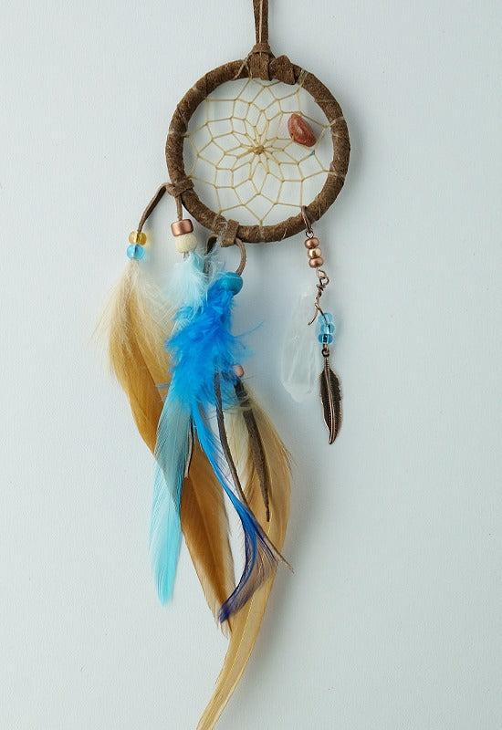 2" Brown and Turquoise Magical Dream Catcher