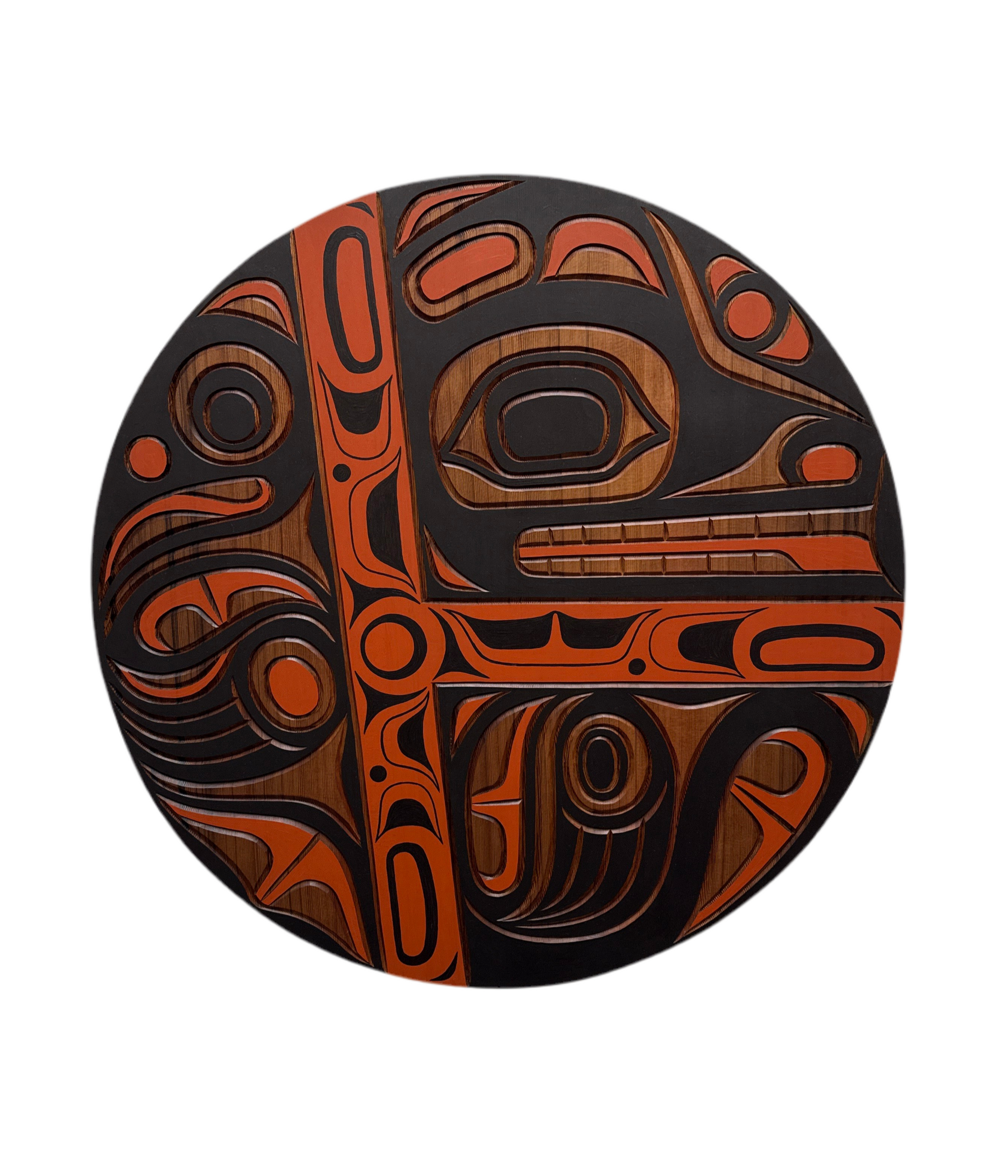 Jim Charlie Panel Wolf 24" -  - wood carving - House of Himwitsa Art Gallery