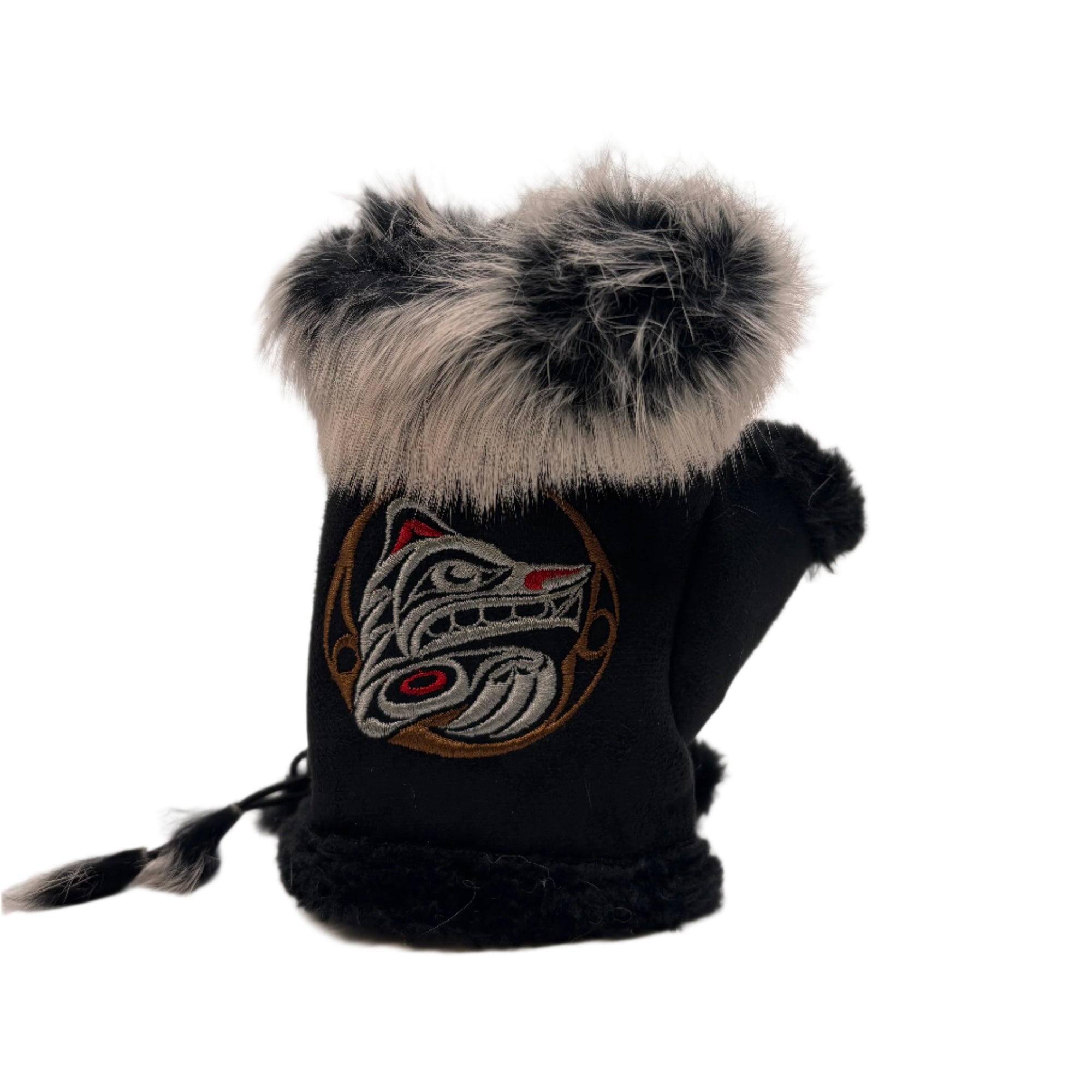 Texting Glove Wolf Black -  - Texting Glove - House of Himwitsa Art Gallery
