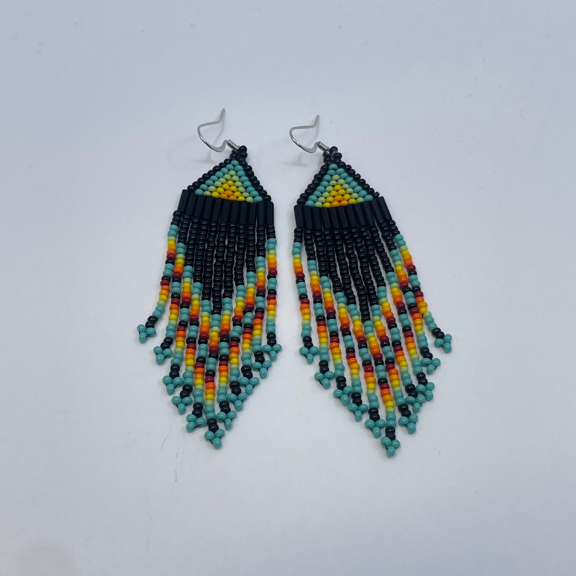 Beaded Earrings Turquoise Rainbow -  - Beaded Earrings - House of Himwitsa Art Gallery