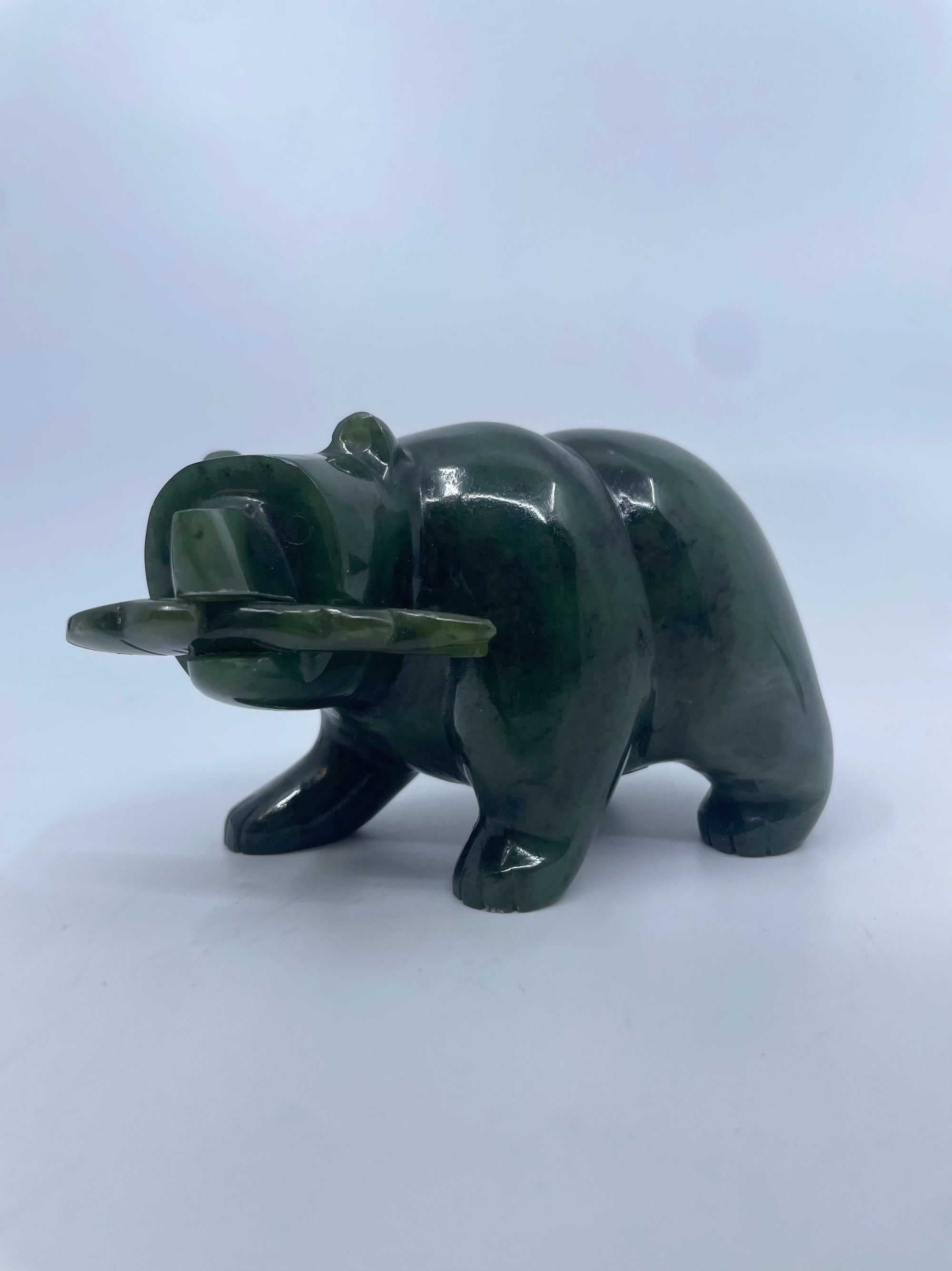 Jade Grizzly Bear With fish