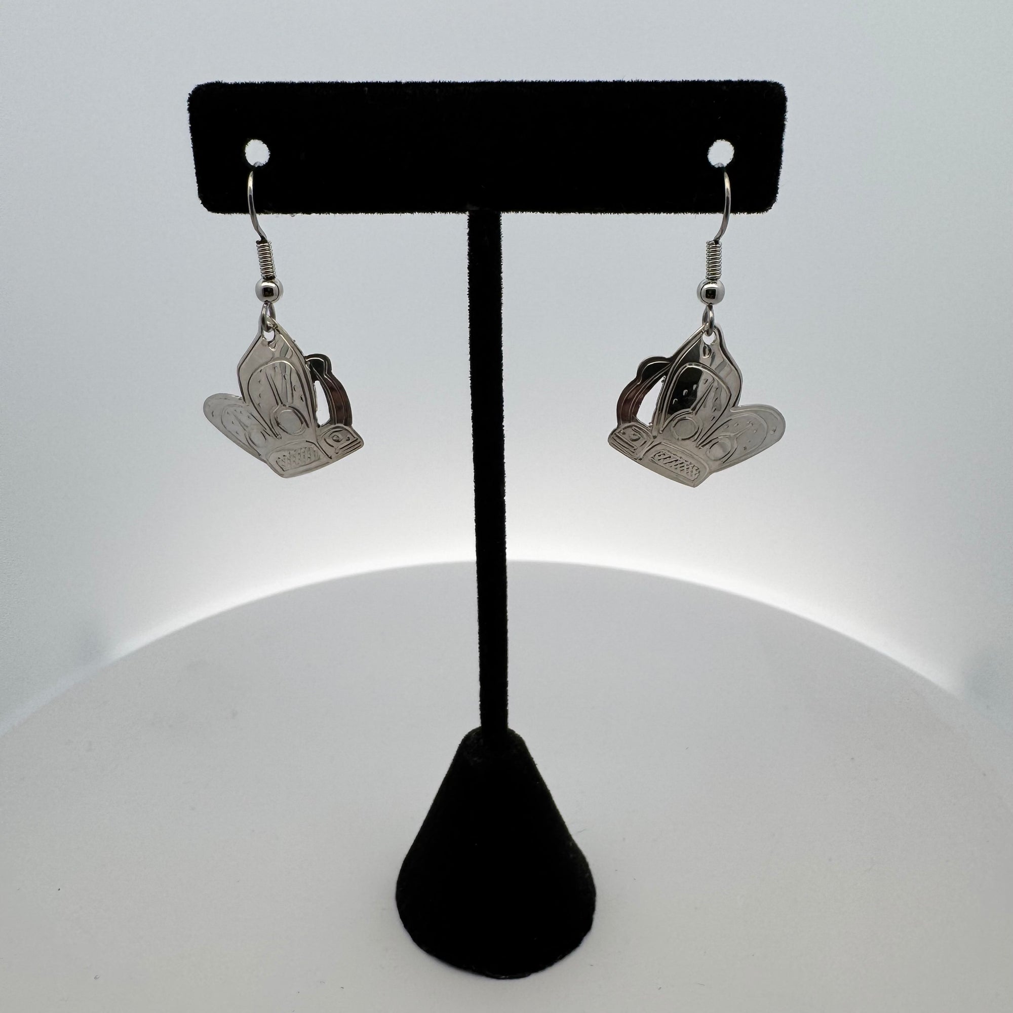 Gilbert Pat Silver Earrings Medium -  - Silver Earrings - House of Himwitsa Art Gallery
