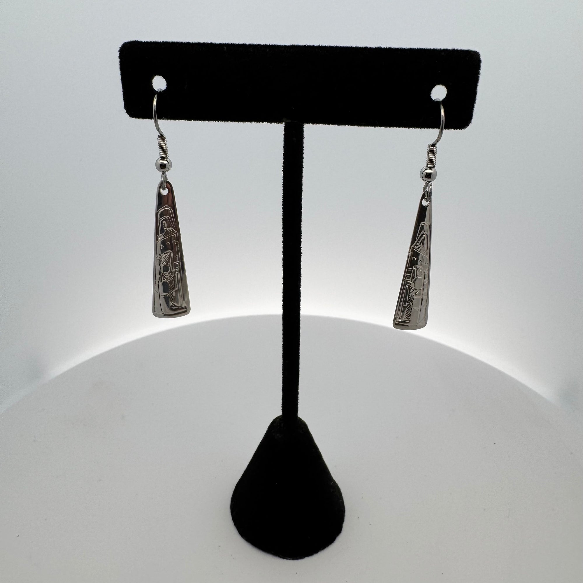 Gilbert Pat Silver Triangle Earrings Small -  - Silver Earrings - House of Himwitsa Art Gallery