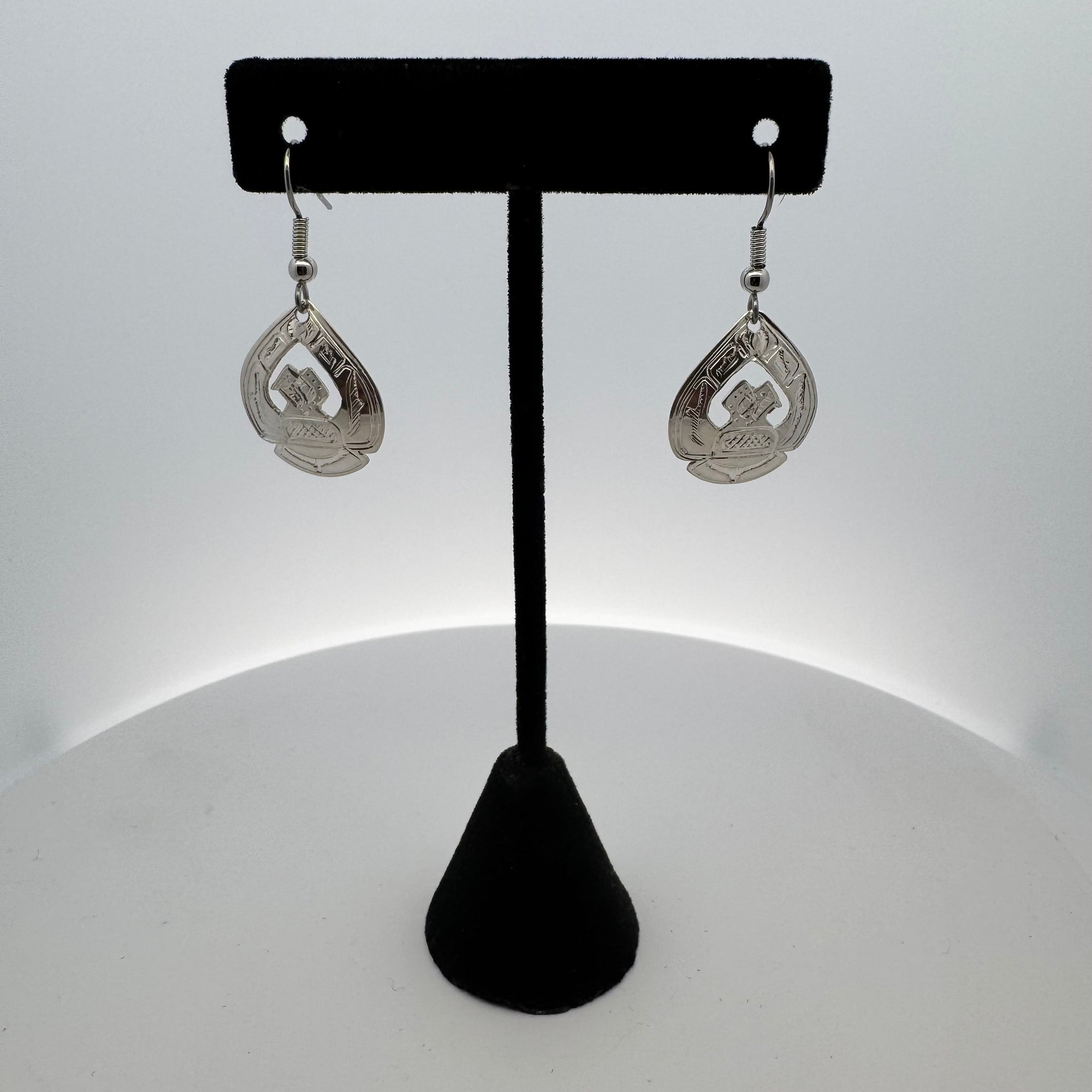 Gilbert Pat 1/2" - 3/4" Silver Earrings Small -  - Silver Earrings - House of Himwitsa Art Gallery