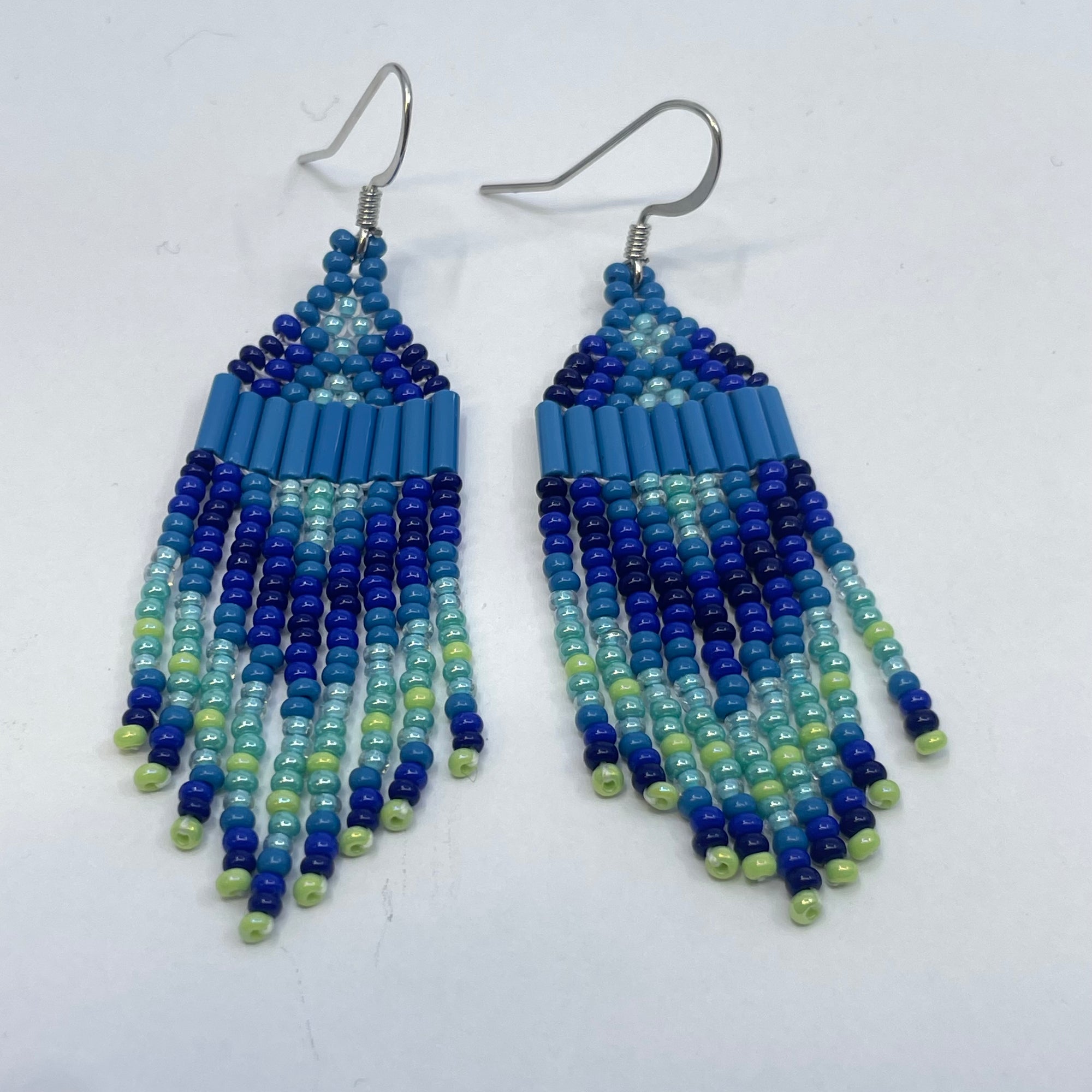 Beaded Earring Blue Mountain Magic -  - Beaded Earrings - House of Himwitsa Art Gallery