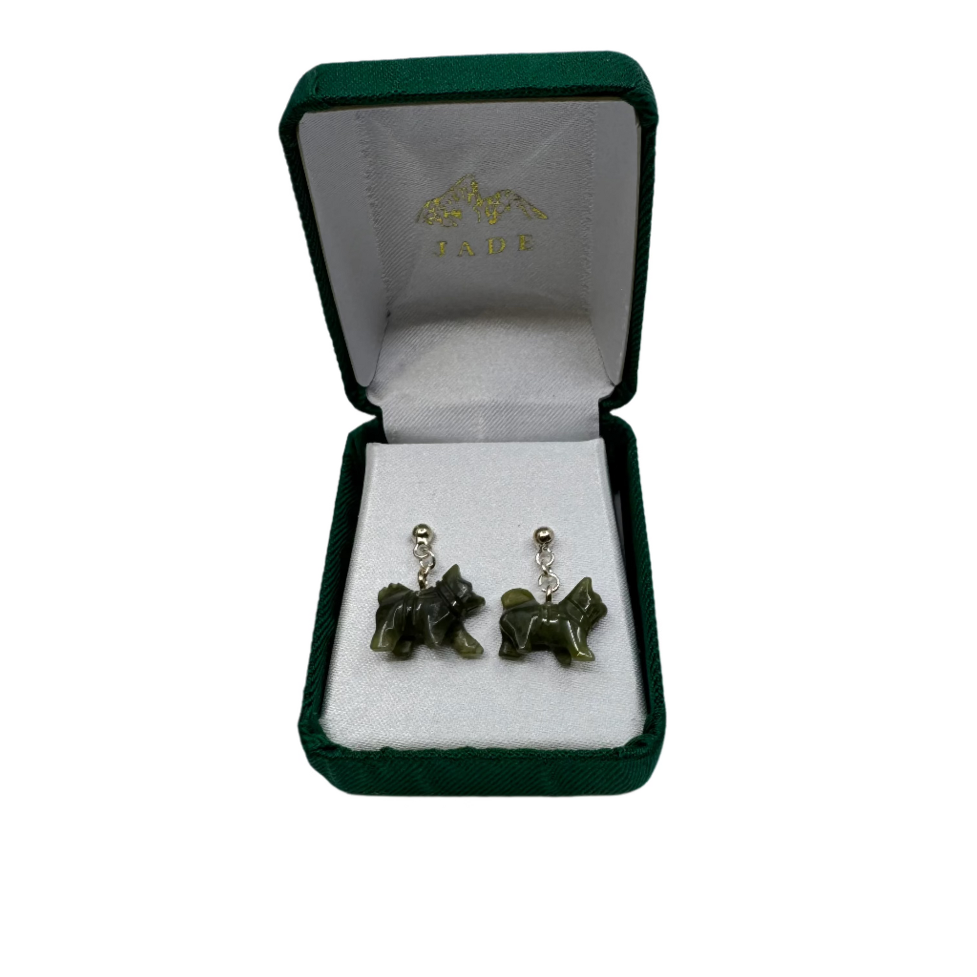 1/2" Jade Earrings Husky Dog -  - Jade - House of Himwitsa Art Gallery