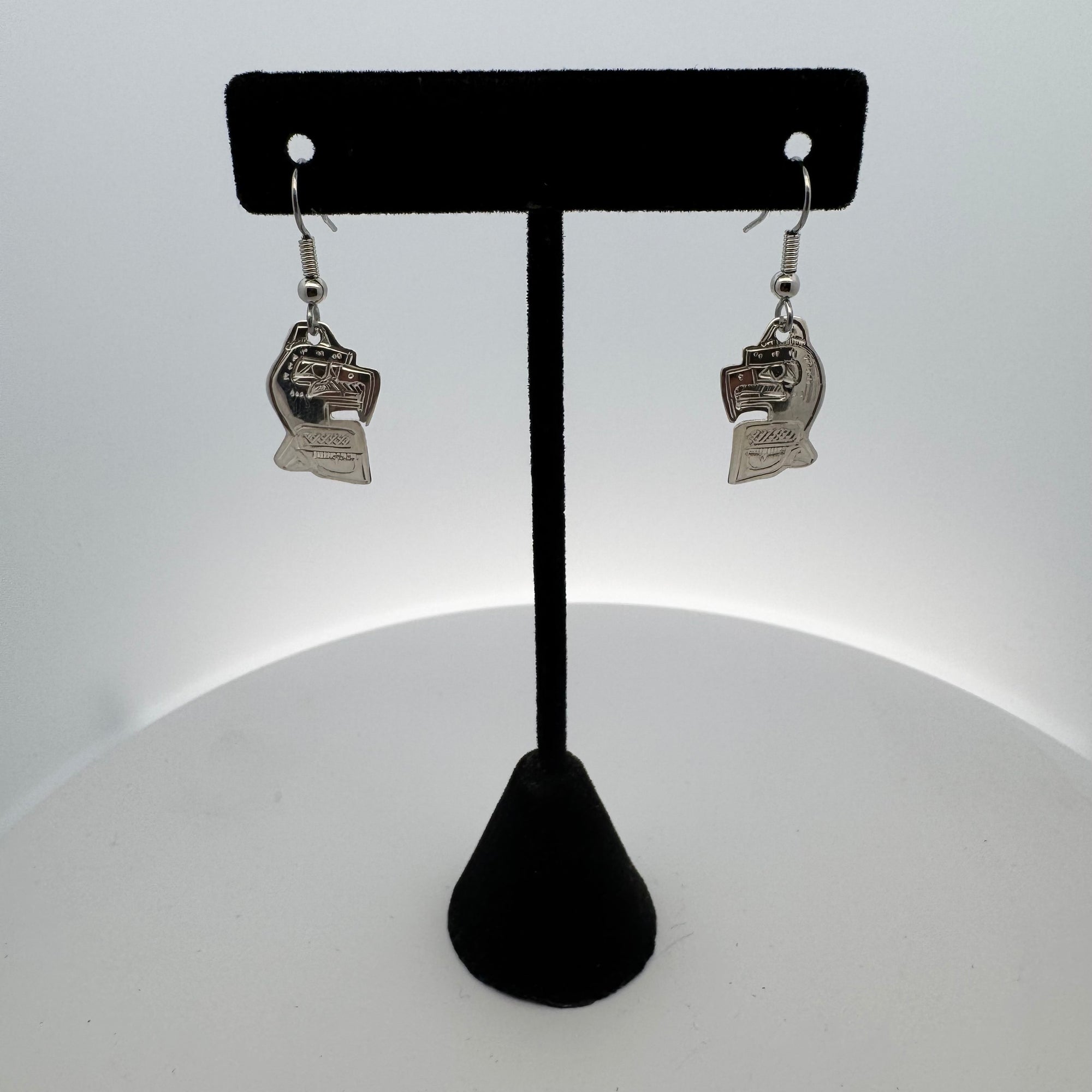 Gilbert Pat 1/2" - 3/4" Silver Earrings Small -  - Silver Earrings - House of Himwitsa Art Gallery