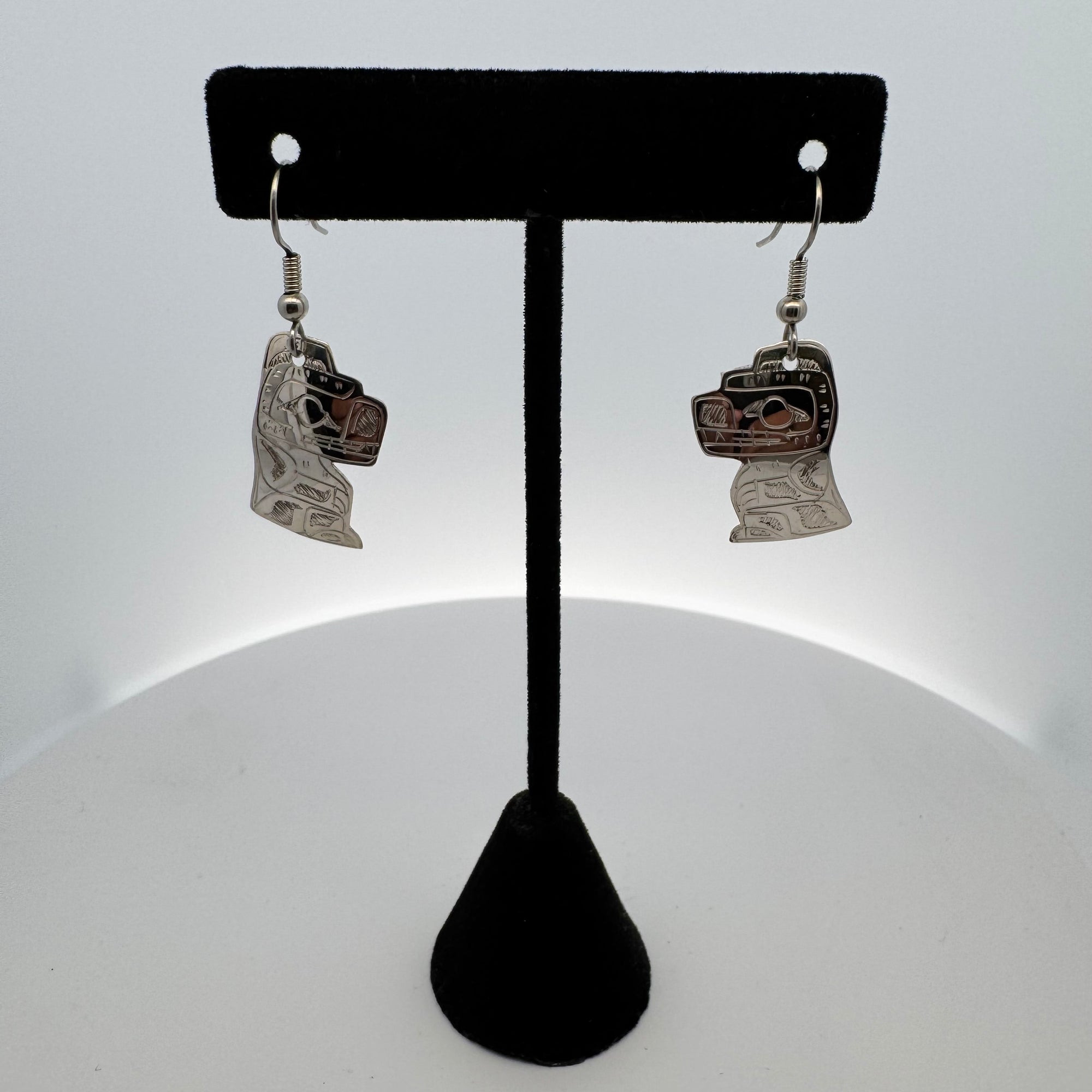 Gilbert Pat Silver Earrings Medium -  - Silver Earrings - House of Himwitsa Art Gallery